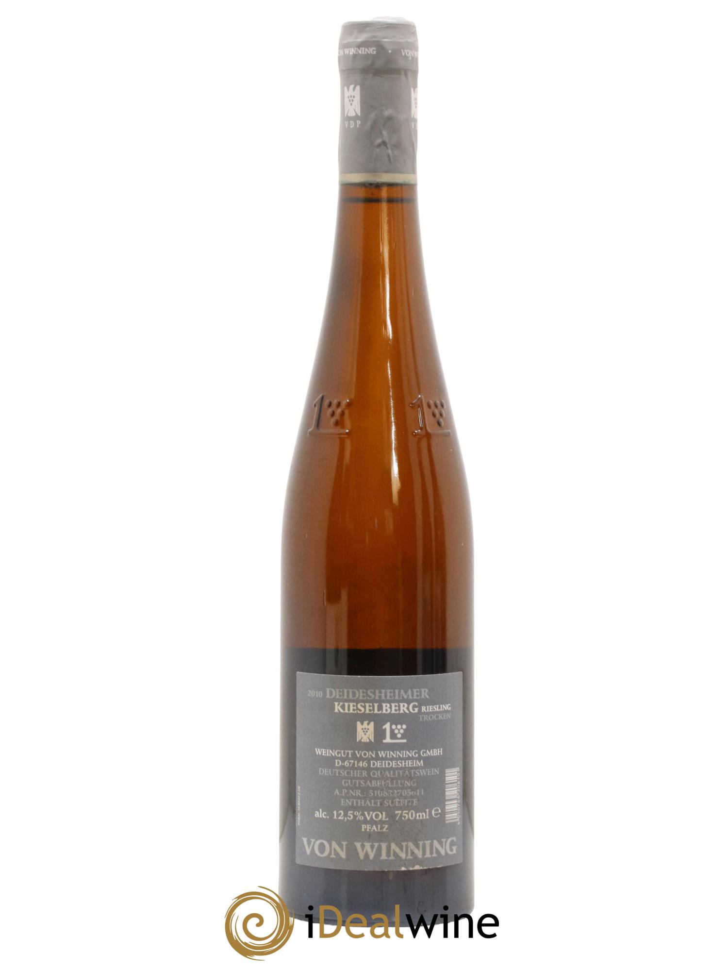 Allemagne Pfalz Deidesheimer Kieselberg Riesling Trocken Von Winning 2010 - Lot de 1 bouteille - 1