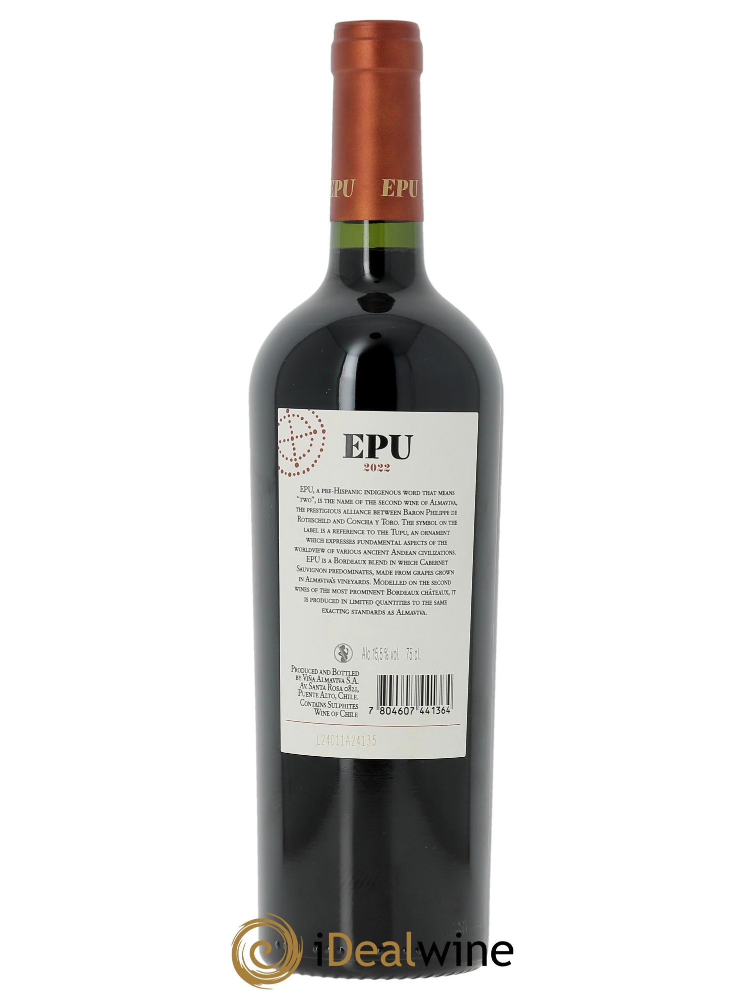 Maipo Valley Almaviva Epu Baron P. de Rothschild Concha y Toro (Cassetta in legno a partire da  6 bts) 2022 - Lotto di 1 bottiglia - 1