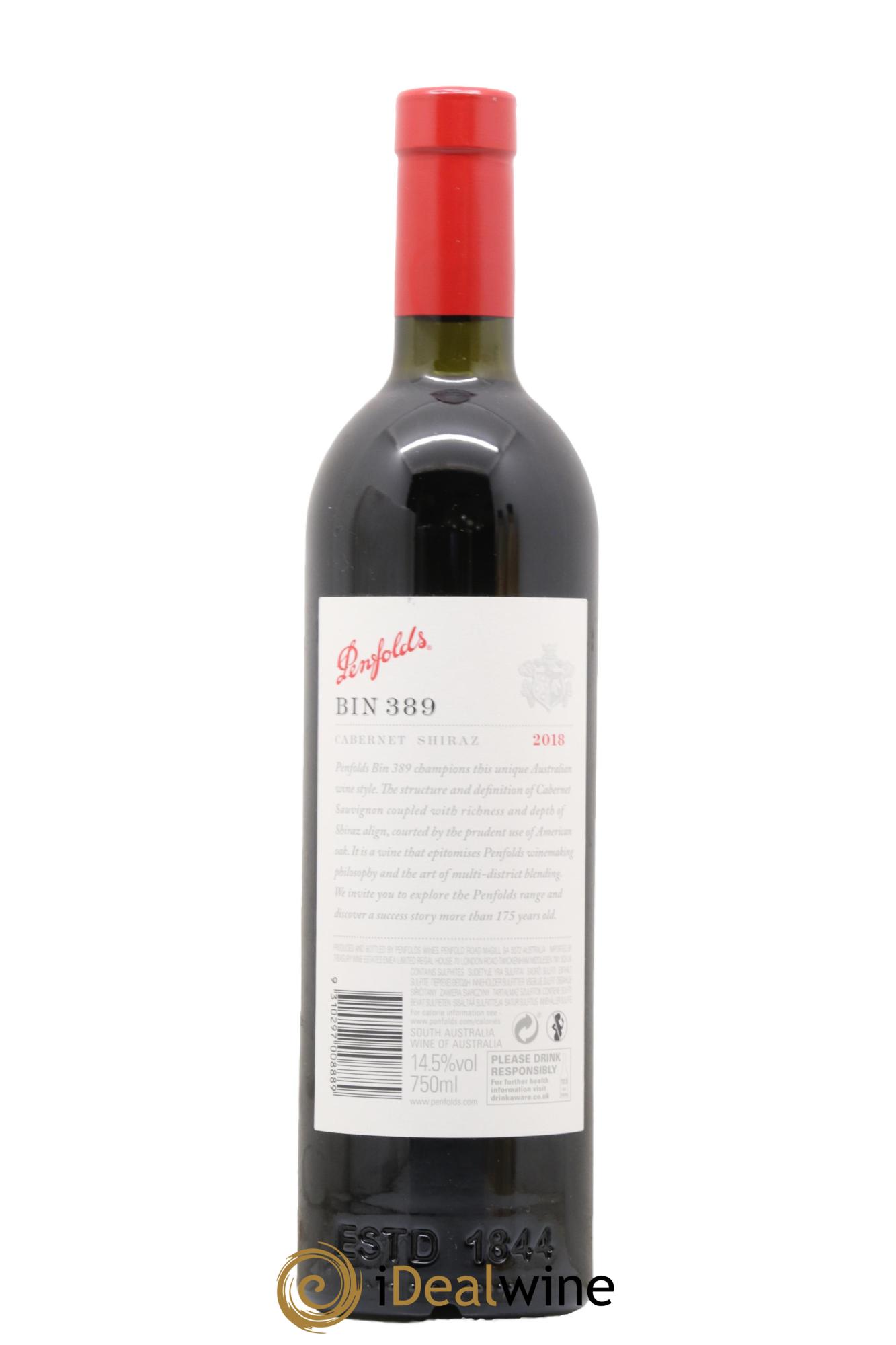 South Australia Penfolds Wines Bin 389 Cabernet Shiraz 2018 - Lotto di 1 bottiglia - 1