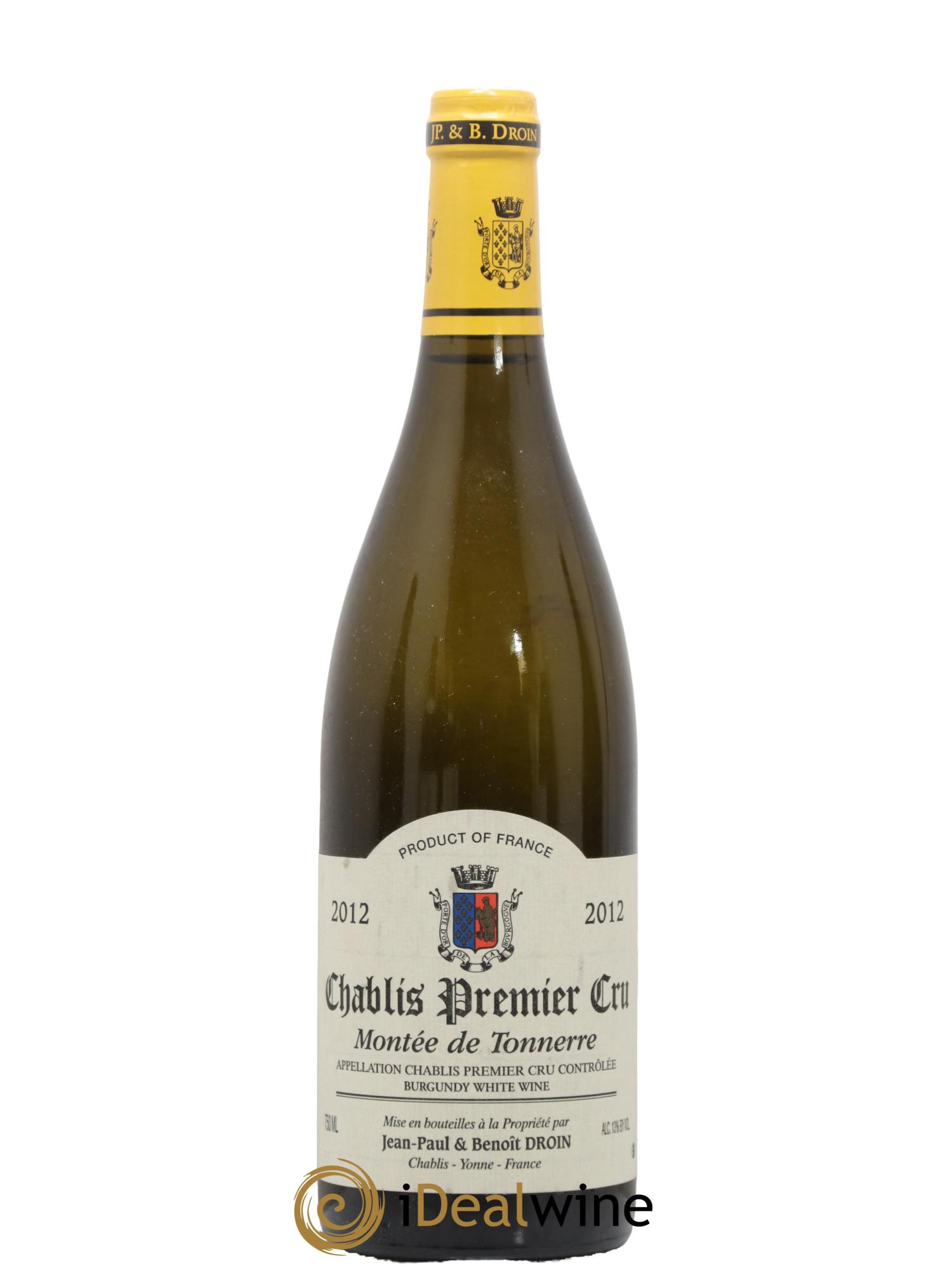 Chablis 1er Cru Montée de Tonnerre Jean-Paul & Benoît Droin (Domaine) 2012 - Lot of 1 bottle - 0