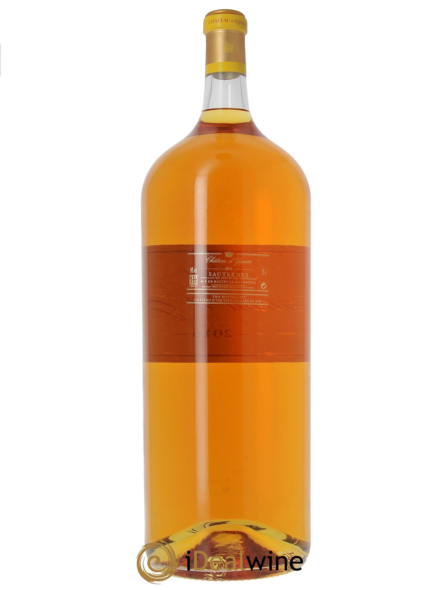 Château d' Yquem 1er Cru Classé Supérieur CBO  partir de1 bts 2016 - Lot de 1 nabuchodonosor - 1