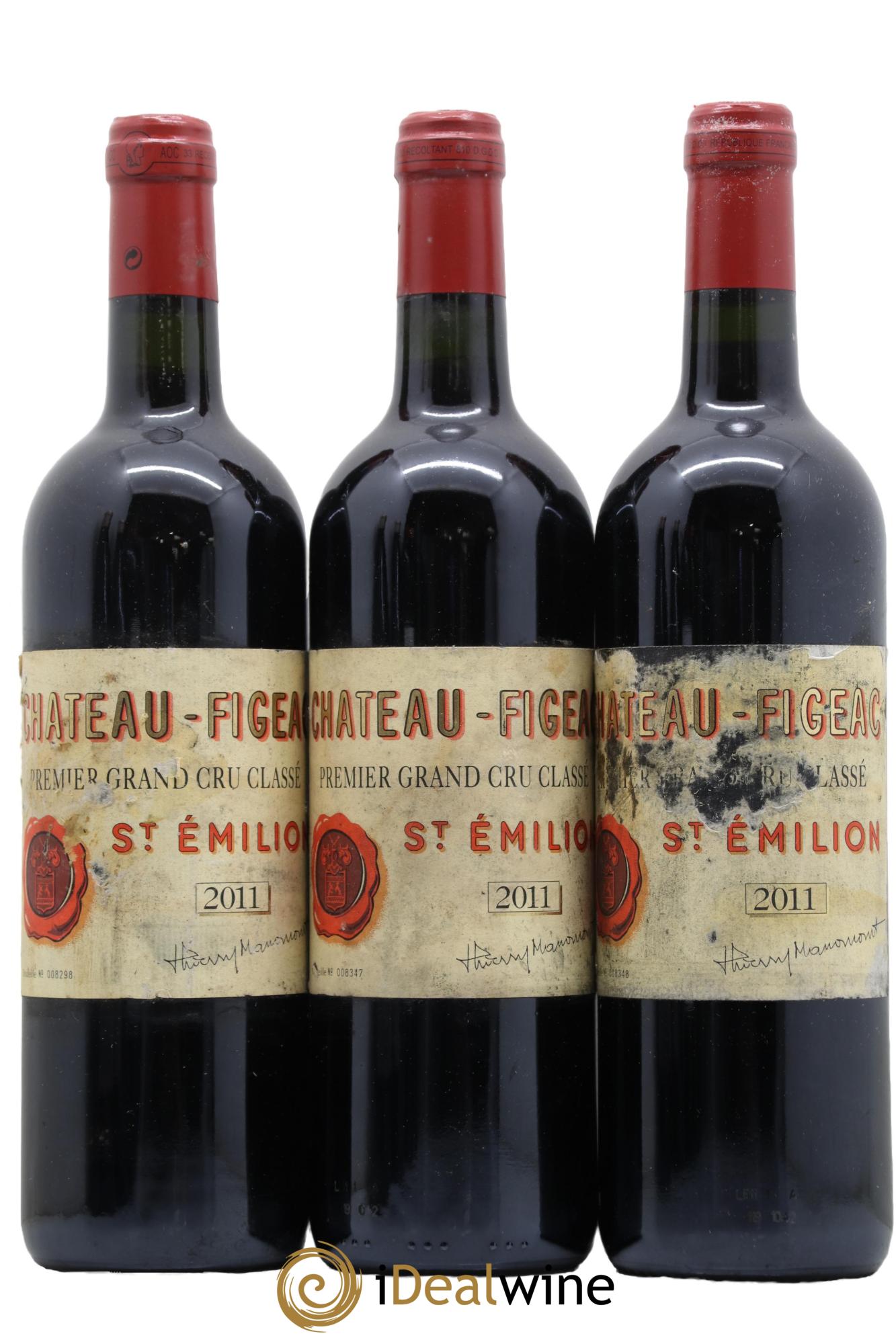 Château Figeac 1er Grand Cru Classé A 2011 - Posten von 3 Flaschen - 0