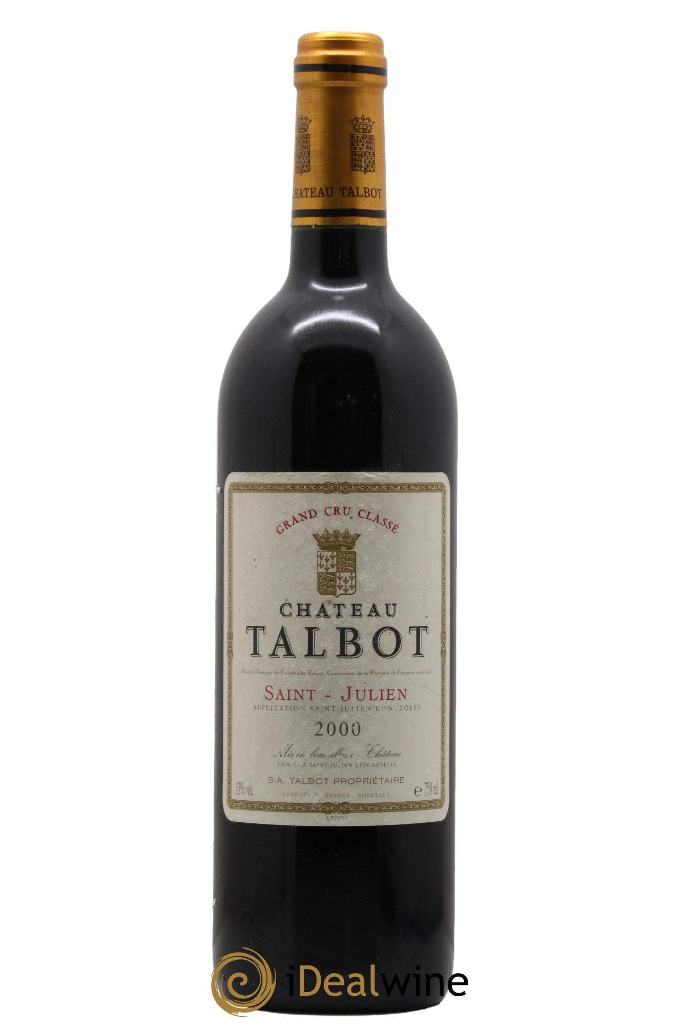 Château Talbot 4ème Grand Cru Classé 2000 - Lot de 1 bouteille - 0