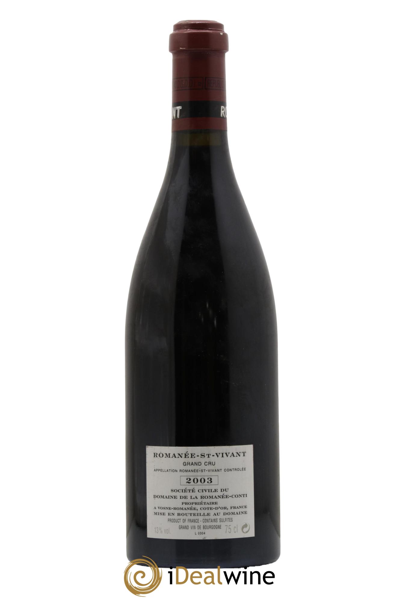 Romanée-Saint-Vivant Grand Cru Domaine de la Romanée-Conti 2003 - Lotto di 1 bottiglia - 1