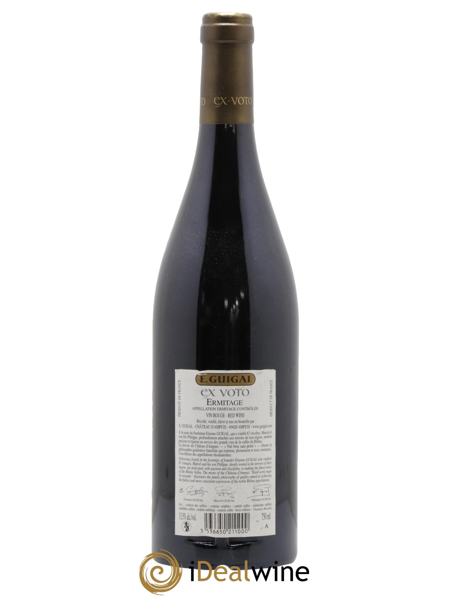 Ermitage Ex Voto Guigal 2010 - Lot de 1 bouteille - 1