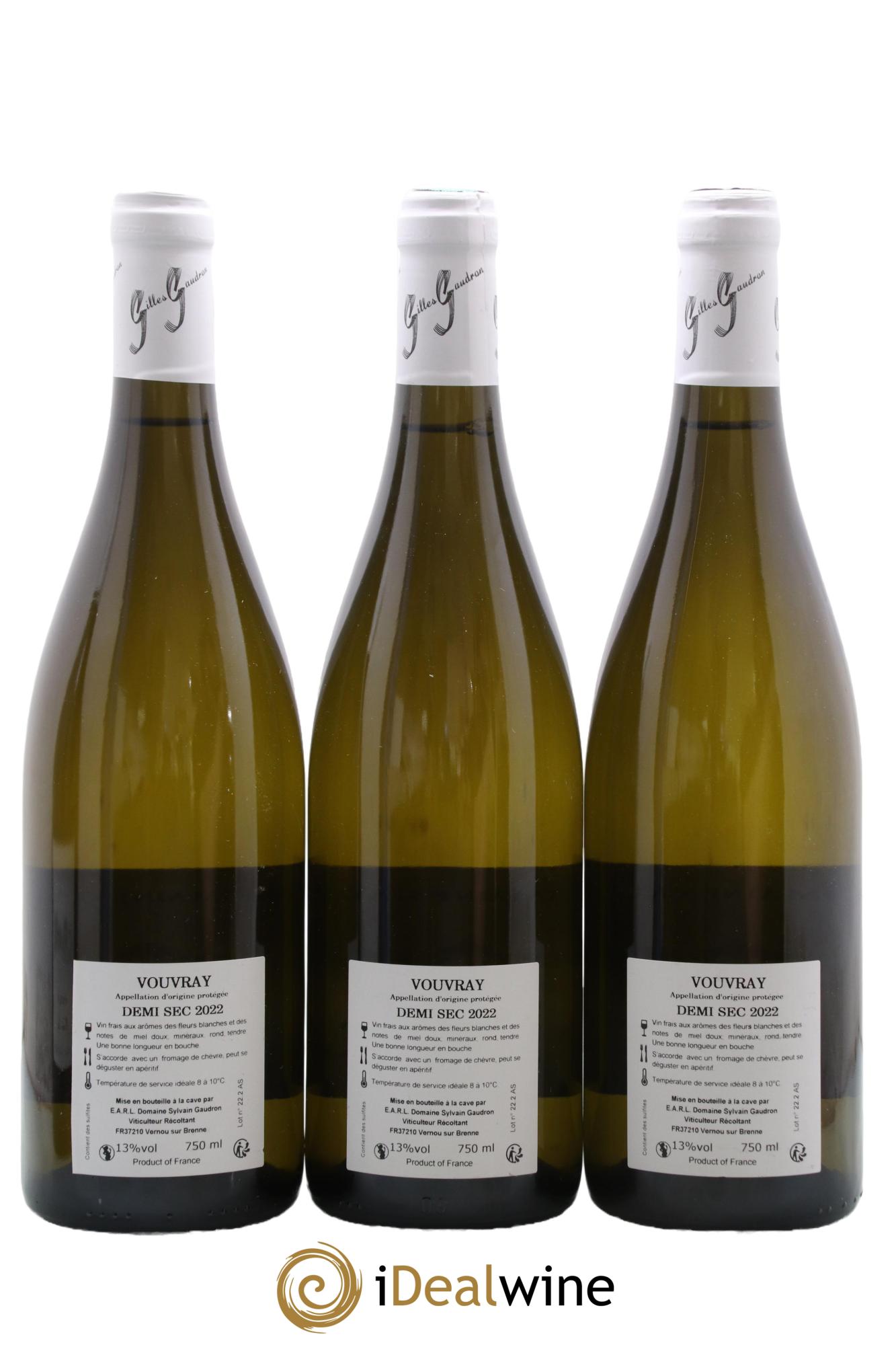 Vouvray Domaine Gilles Gaudron 2022 - Posten von 3 Flaschen - 1