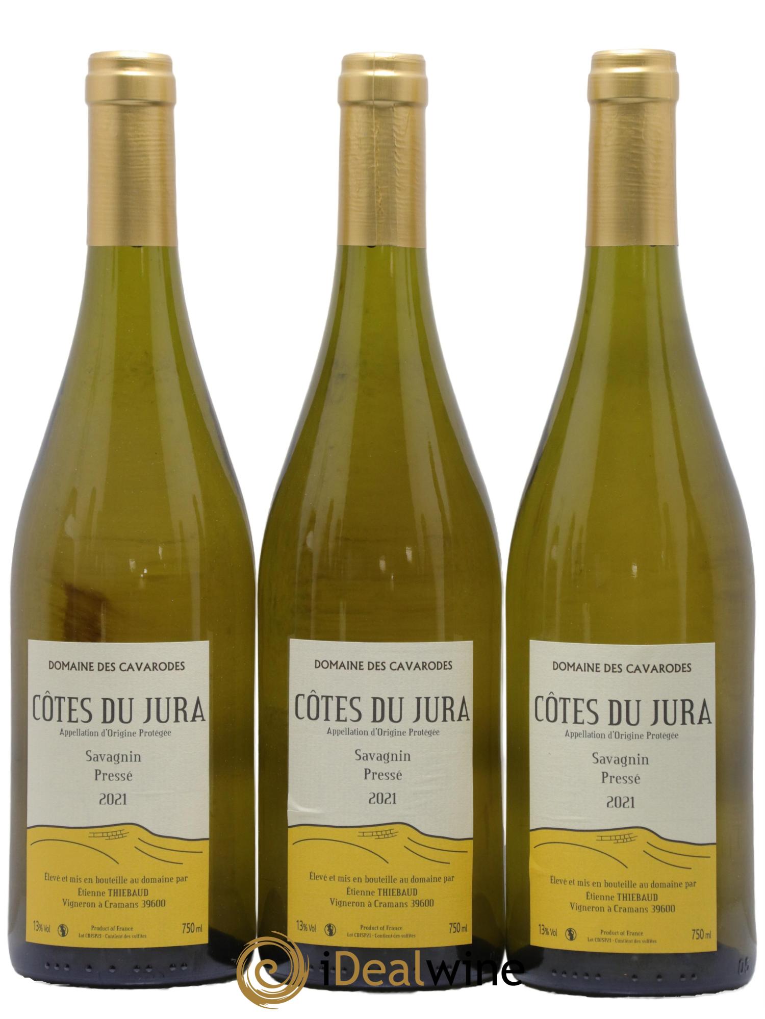 Côtes du Jura Savagnin pressé Cavarodes (Domaine des) - Etienne Thiébaud 2021 - Lot de 3 bouteilles - 0