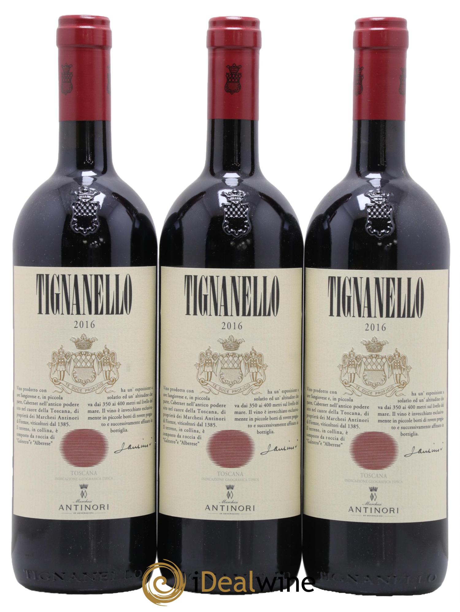 Toscana IGT Tignanello Tenuta Tignanello - Antinori 2016 - Lotto di 3 bottiglie - 0