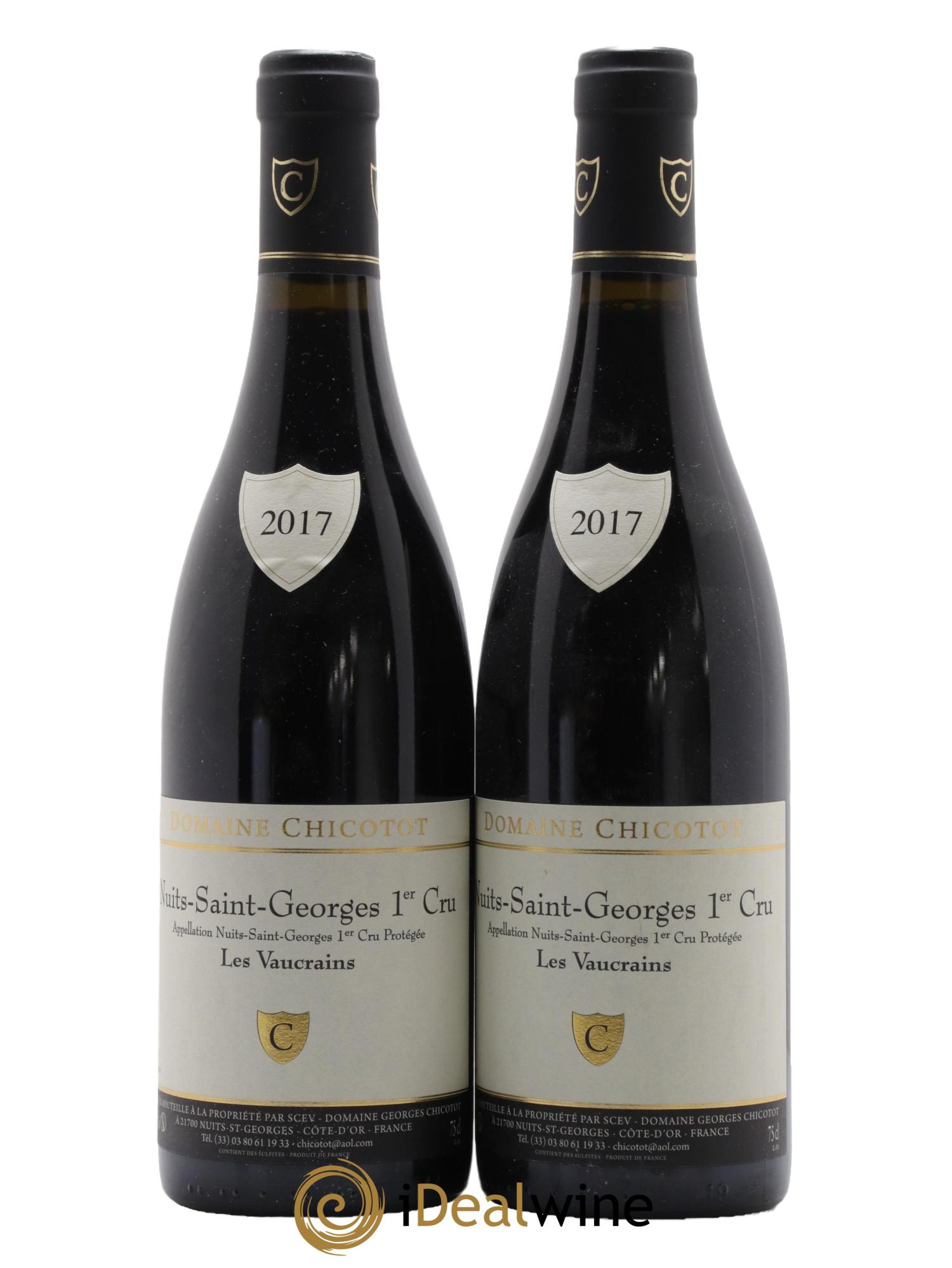 Nuits Saint-Georges 1er Cru Les Vaucrains Chicotot 2017 - Lot de 2 bouteilles - 0