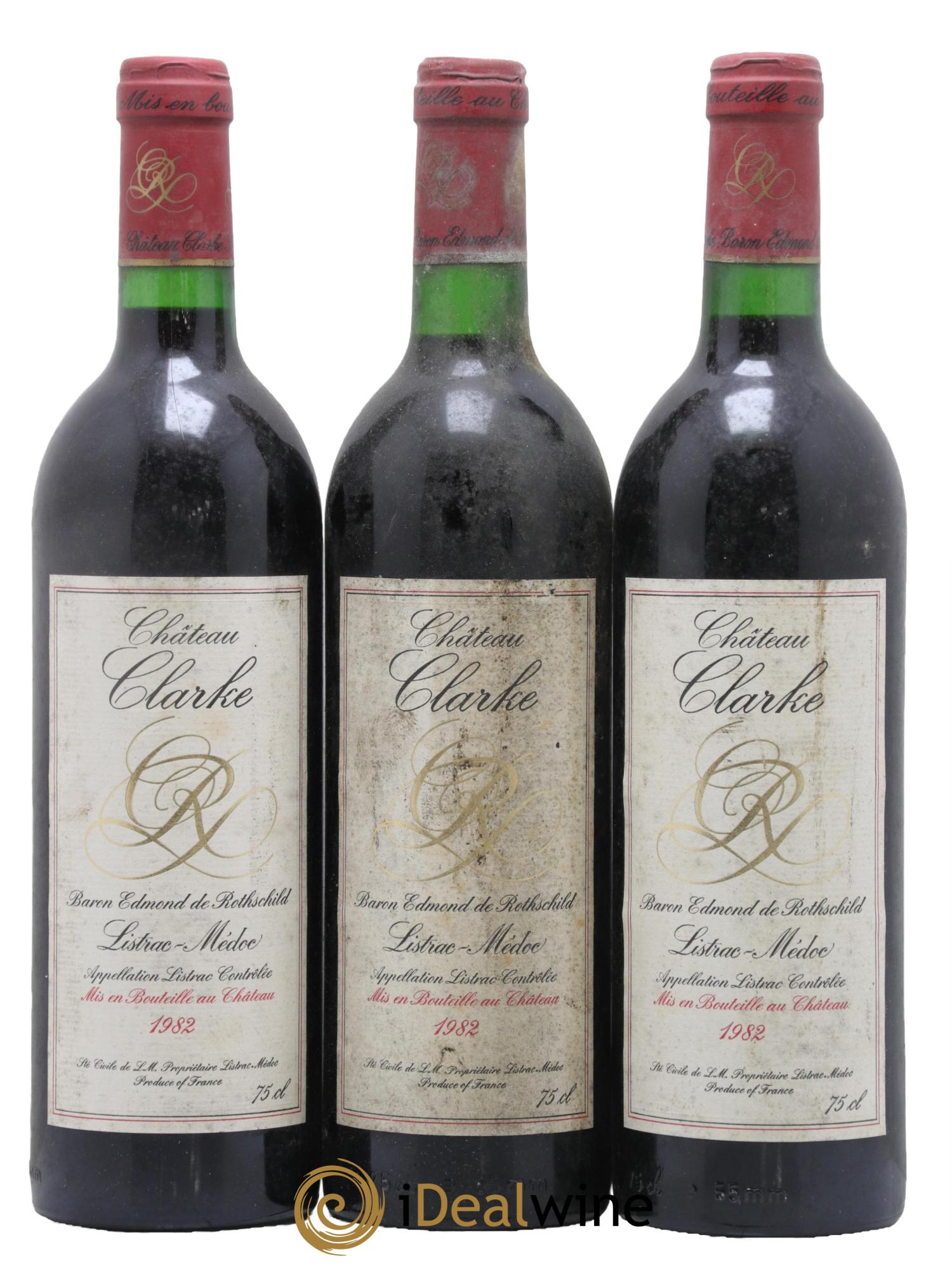 Château Clarke 1982 - Lot of 3 bottles - 0