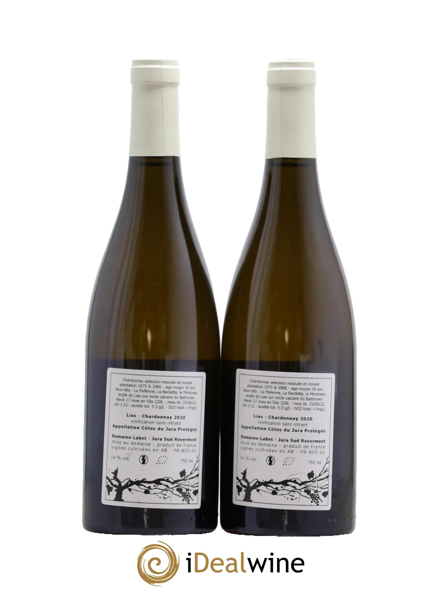 Côtes du Jura Chardonnay Lias Romain - Julien  - Charline Labet 2020 - Lot of 2 bottles - 1