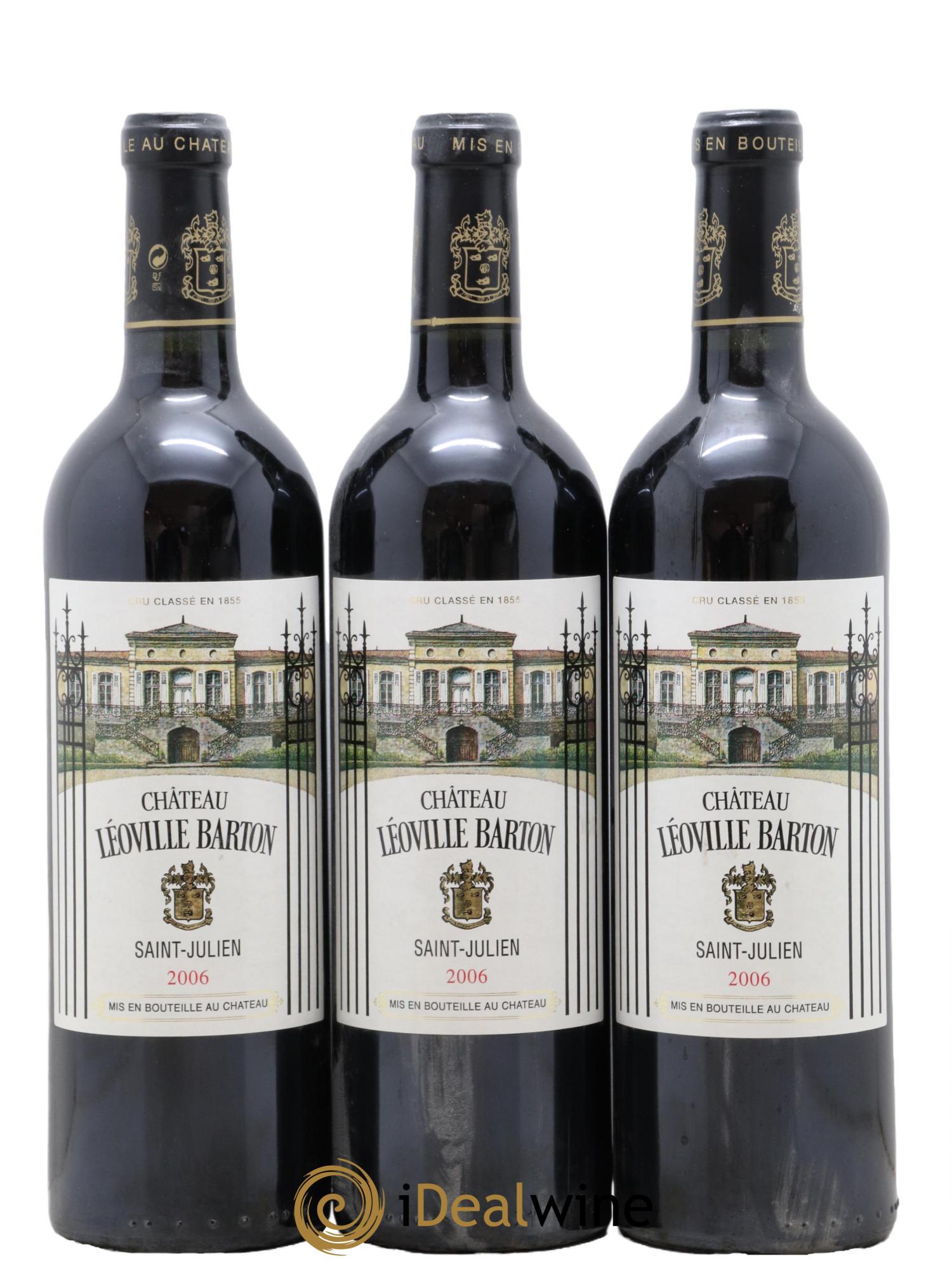 Château Léoville Barton 2ème Grand Cru Classé  2006 - Lotto di 3 bottiglie - 0