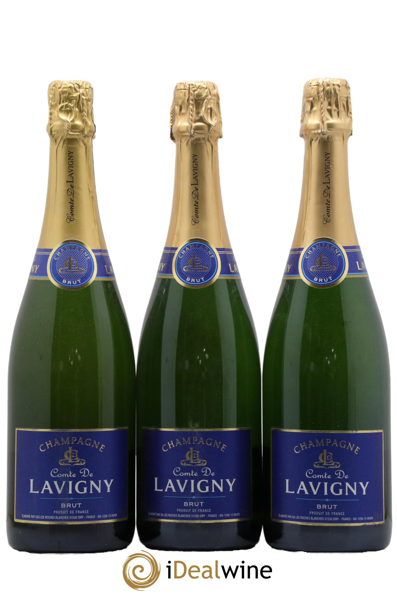 Champagne Brut Comte de Lavigny - Lotto di 3 bottiglie - 0