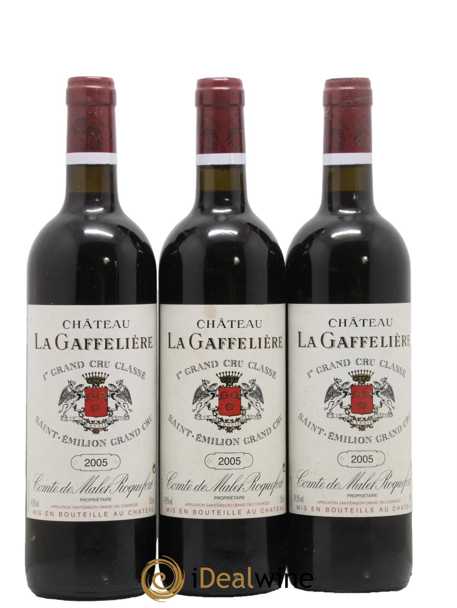 Château la Gaffelière 1er Grand Cru Classé B 2005 - Lot of 3 bottles - 0