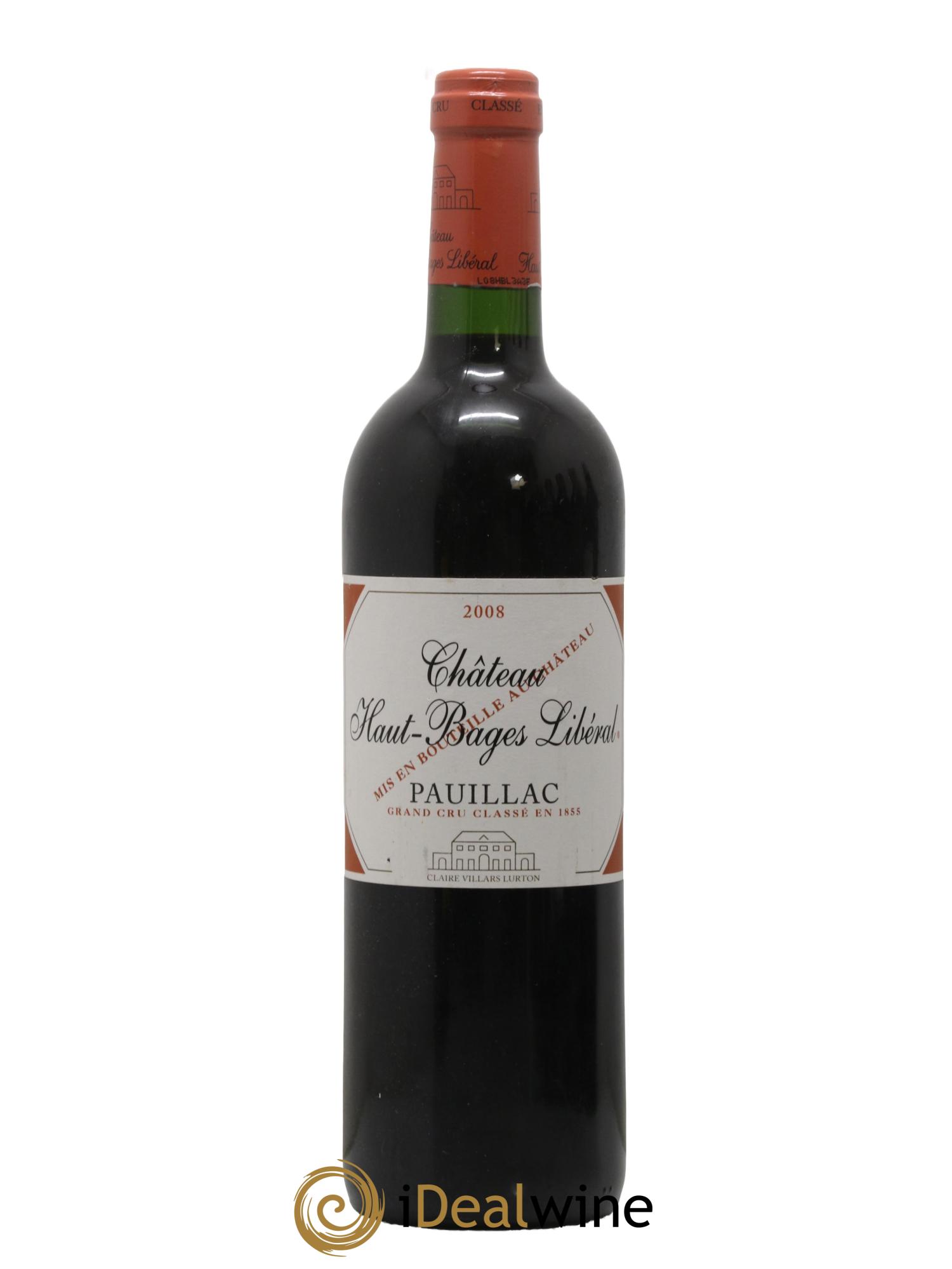 Château Haut Bages Libéral 5ème Grand Cru Classé 2008 - Lotto di 1 bottiglia - 0