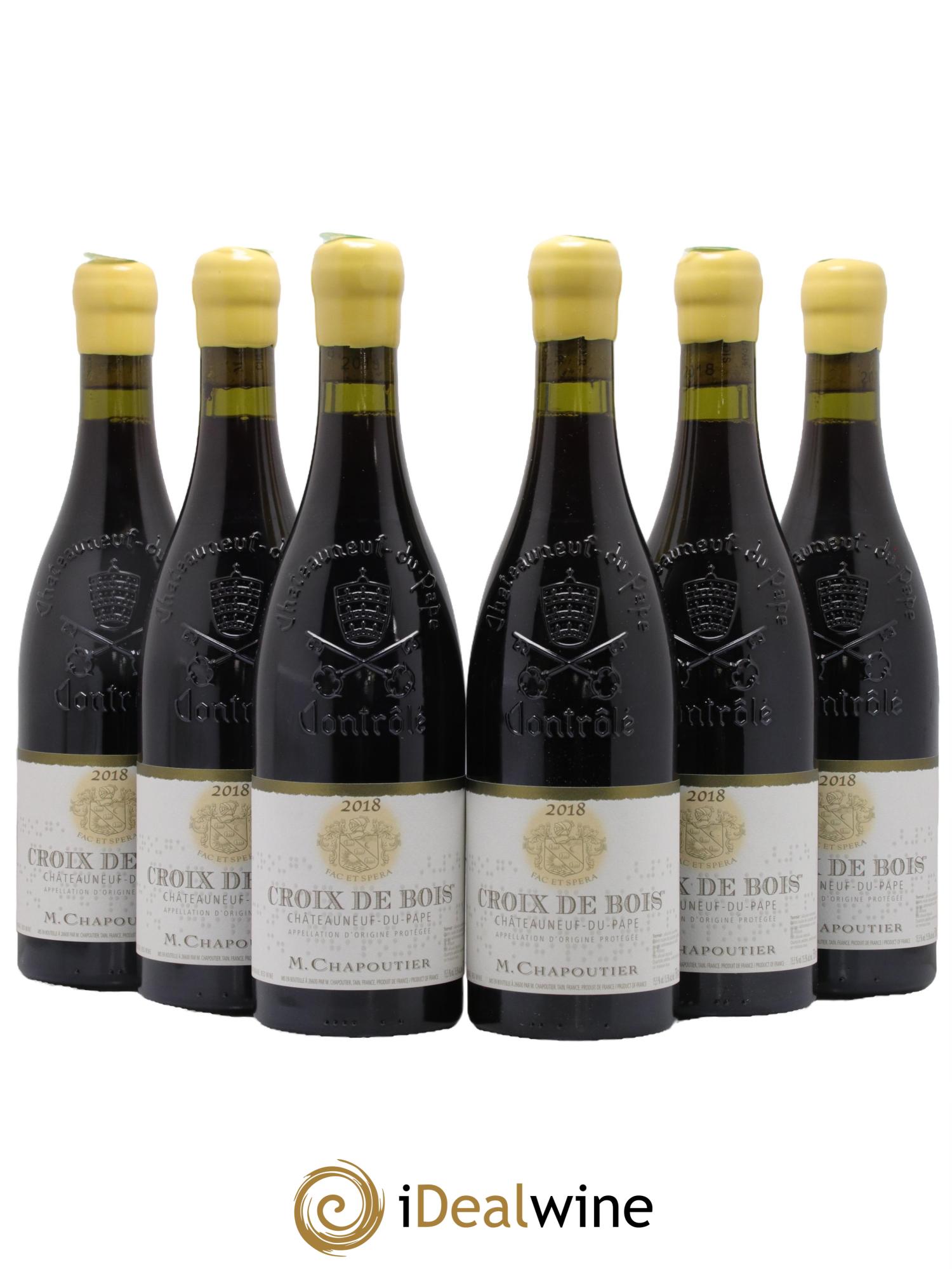 Châteauneuf-du-Pape Croix de Bois Chapoutier 2018 - Lotto di 6 bottiglie - 0