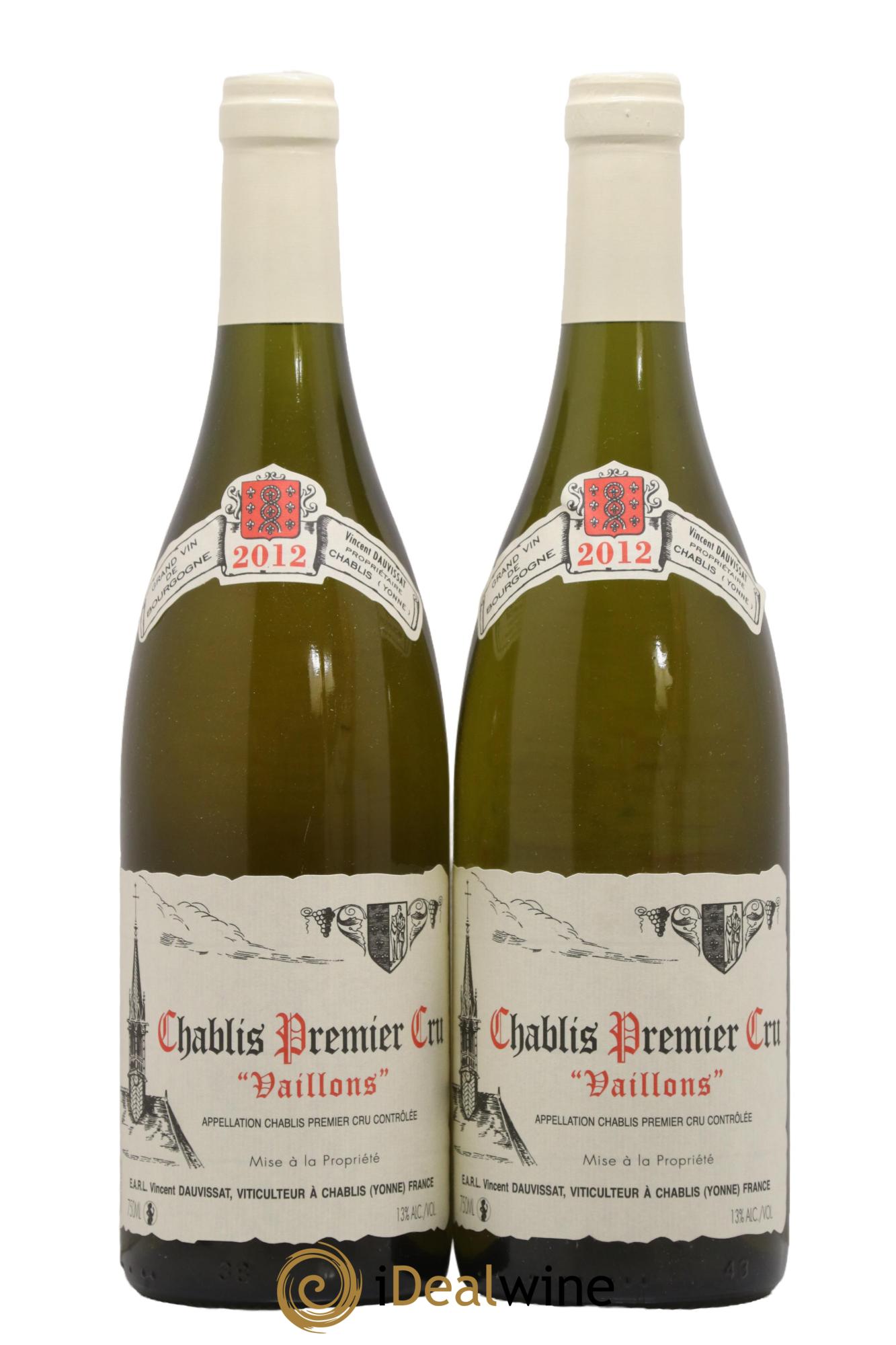 Chablis 1er Cru Vaillons Vincent Dauvissat (Domaine) 2012 - Lot of 2 bottles - 0