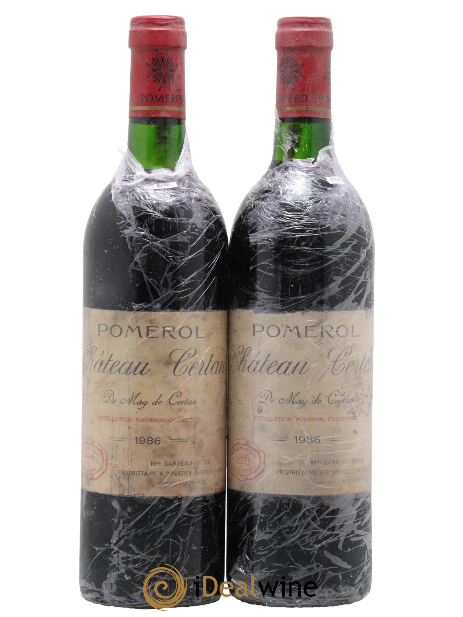 Château Certan de May 1986 - Lot de 2 bouteilles - 0