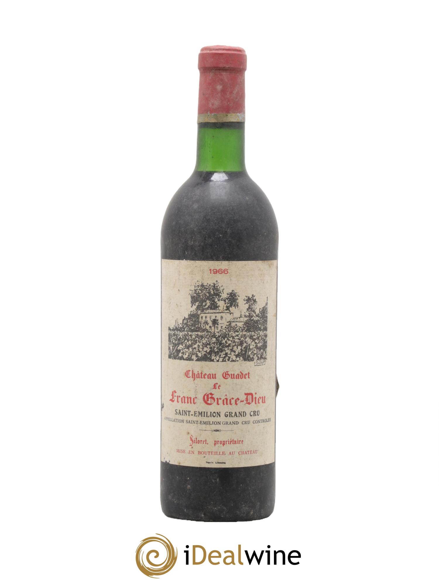 Saint-Émilion Grand Cru Chateau Guadet Le Franc Grace-Dieu 1966 - Posten von 1 Flasche - 0