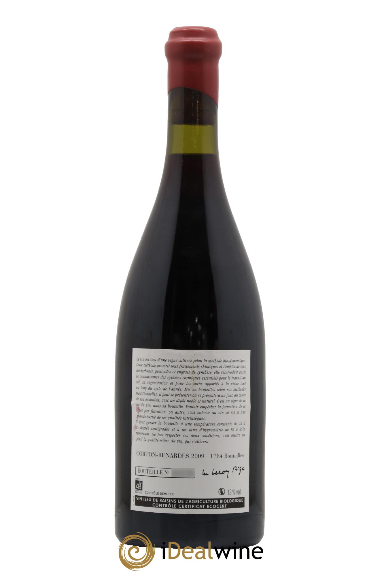 Corton Grand Cru Les Renardes Leroy (Domaine)  2009 - Lotto di 1 bottiglia - 1