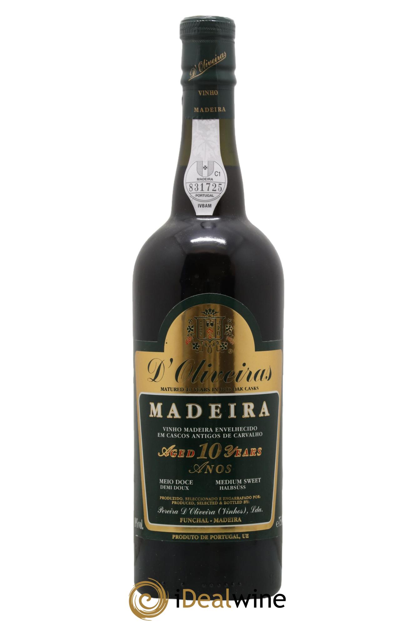 Madère Madeira 10 years D'Oliveiras - Lot of 1 bottle - 0