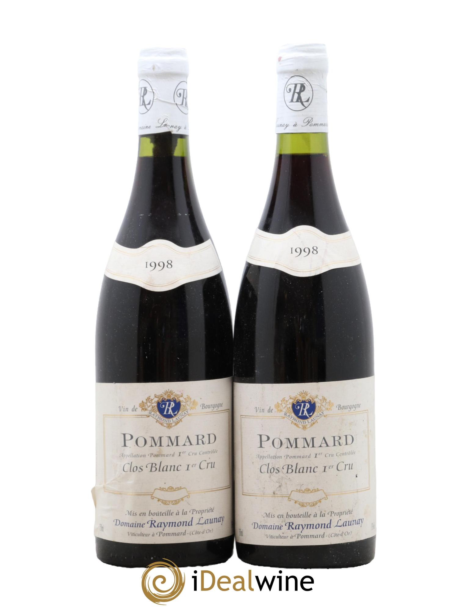 Pommard 1er Cru Clos Blanc Domaine Launay 1998 - Lotto di 2 bottiglie - 0