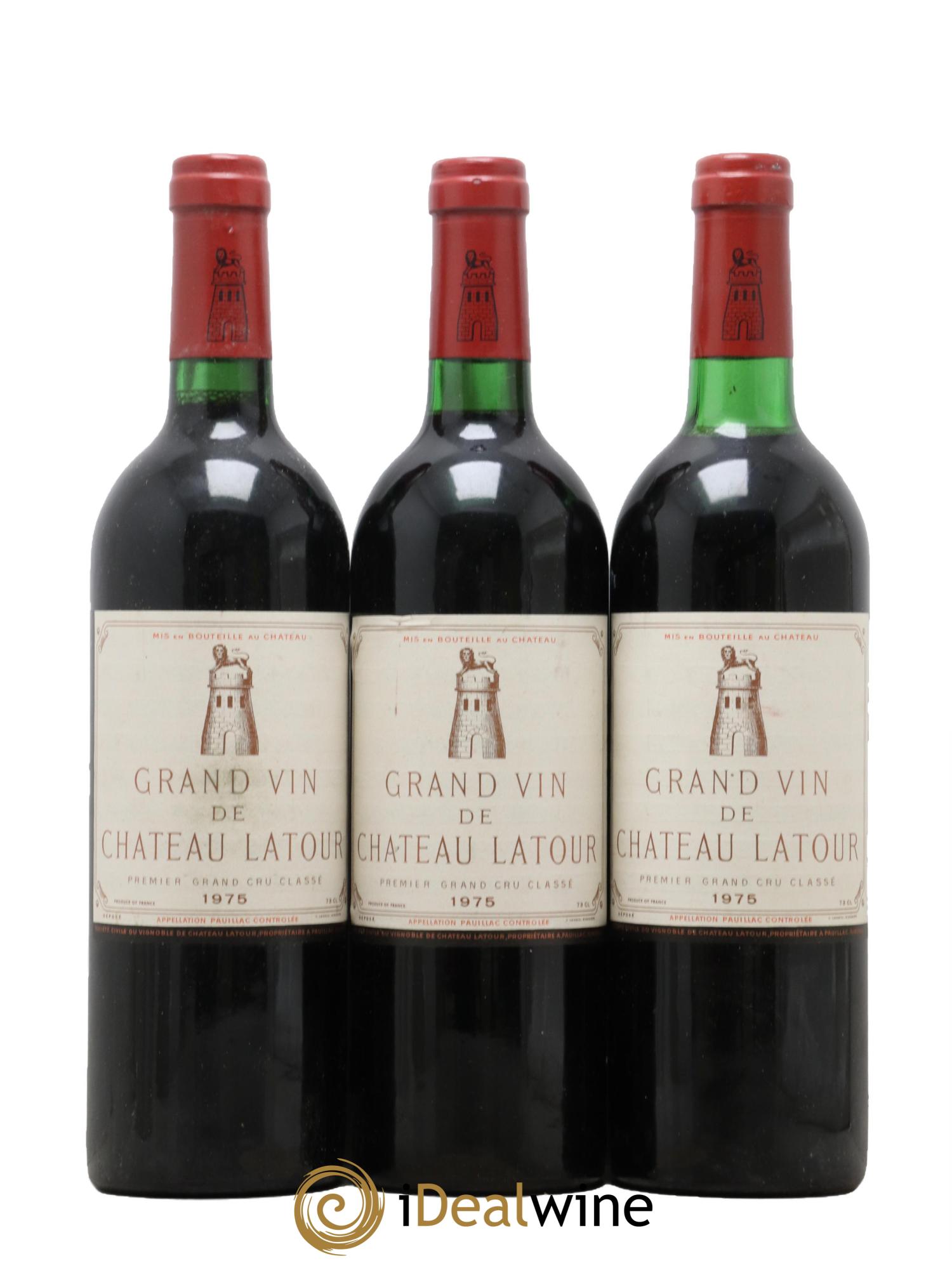 Château Latour 1er Grand Cru Classé 1975 - Lotto di 3 bottiglie - 0