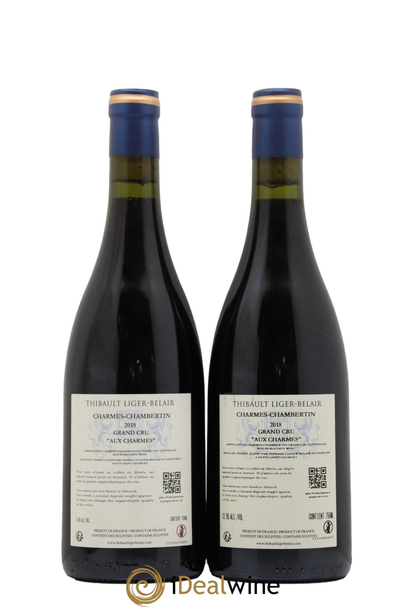 Charmes-Chambertin Grand Cru Aux Charmes Thibault Liger-Belair Successeurs 2018 - Lot de 2 bouteilles - 1