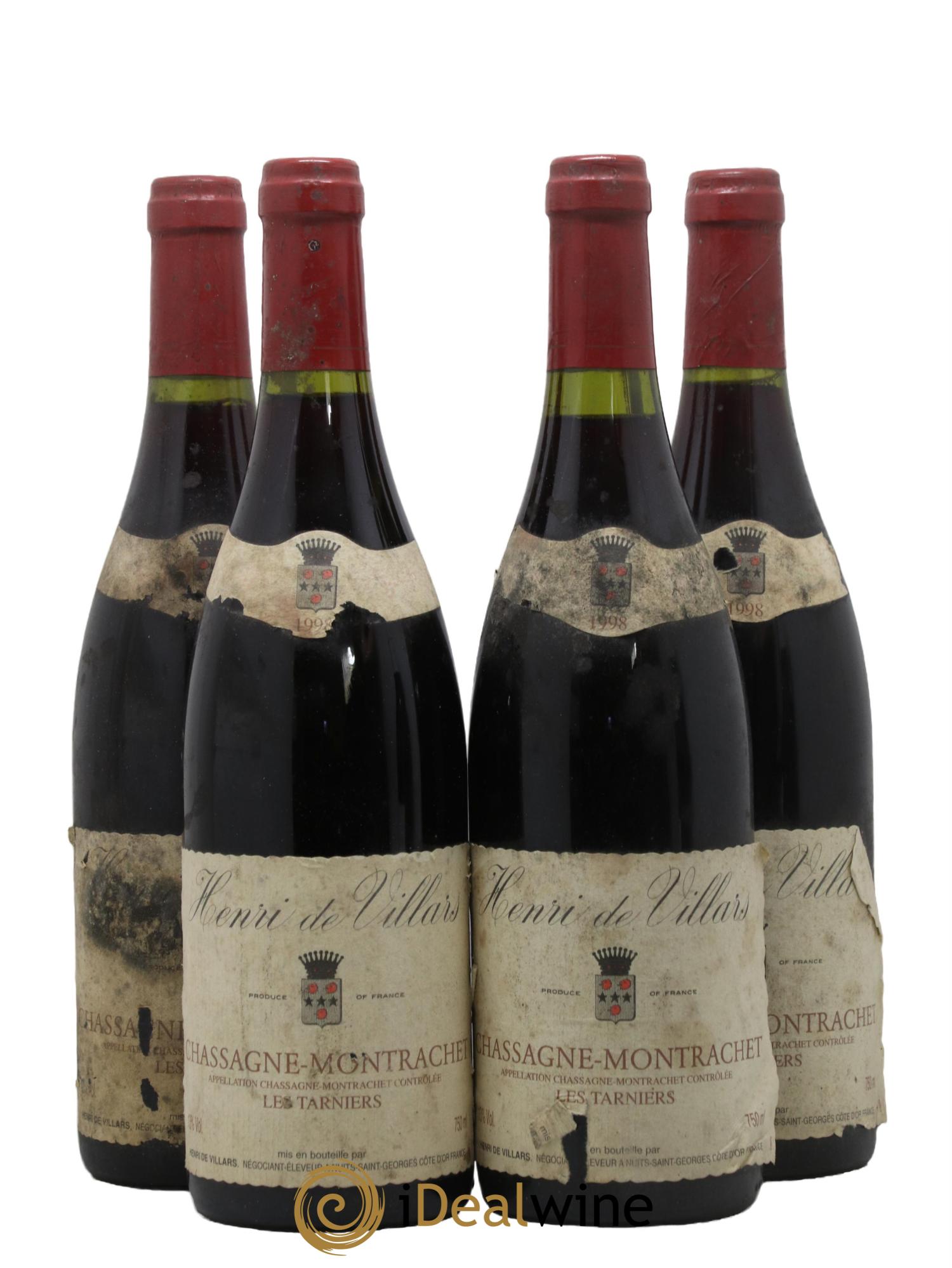 Chassagne-Montrachet Les Tarniers Domaine Henri de Villard 1998 - Lot de 4 bouteilles - 0