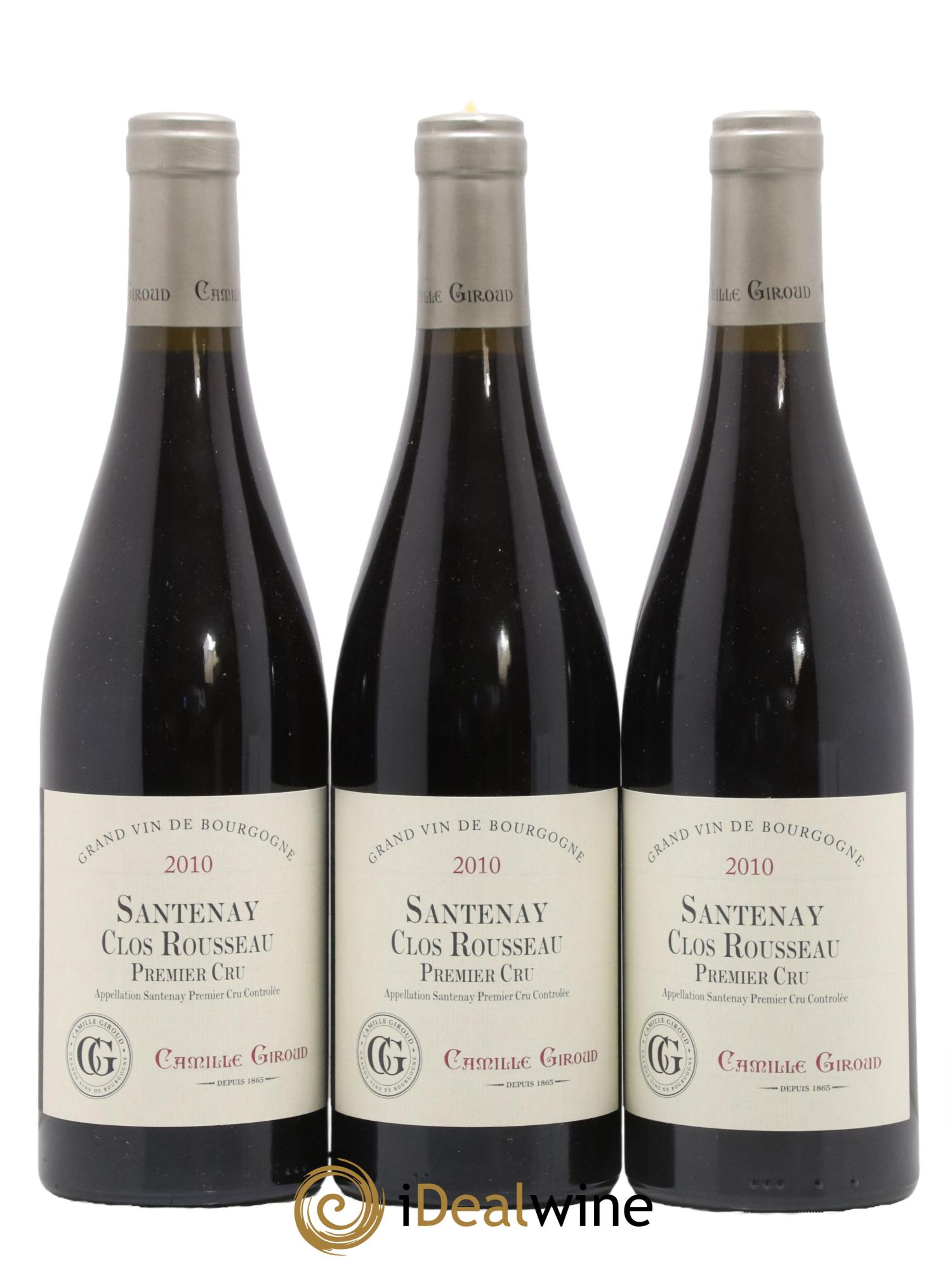 Santenay 1er Cru Clos Rousseau Camille Giroud (Domaine) 2010 - Lot de 3 bouteilles - 0