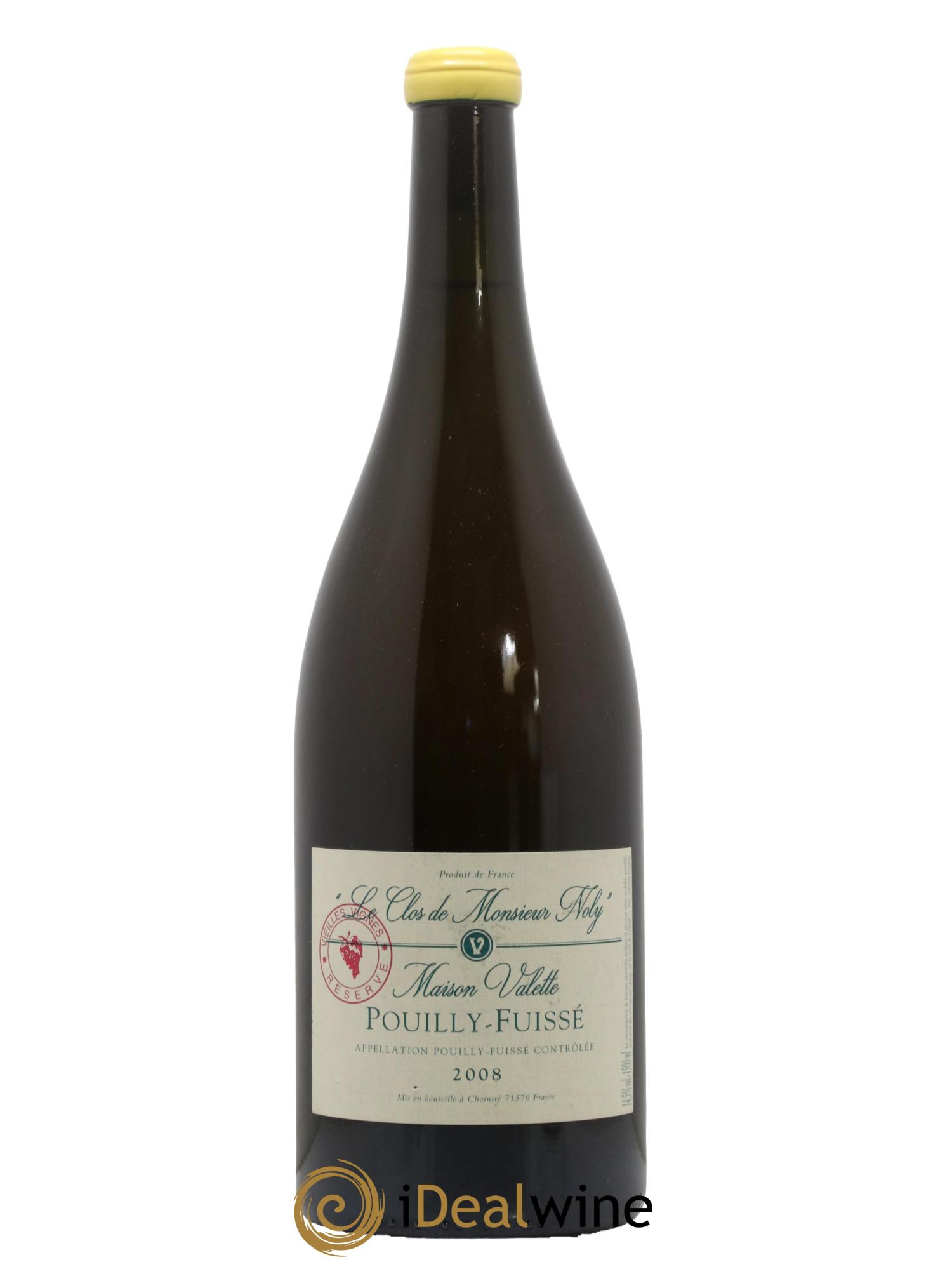 Pouilly-Fuissé Clos de Monsieur Noly Vieilles Vignes Valette (Domaine) 2008 - Lot of 1 magnum - 0