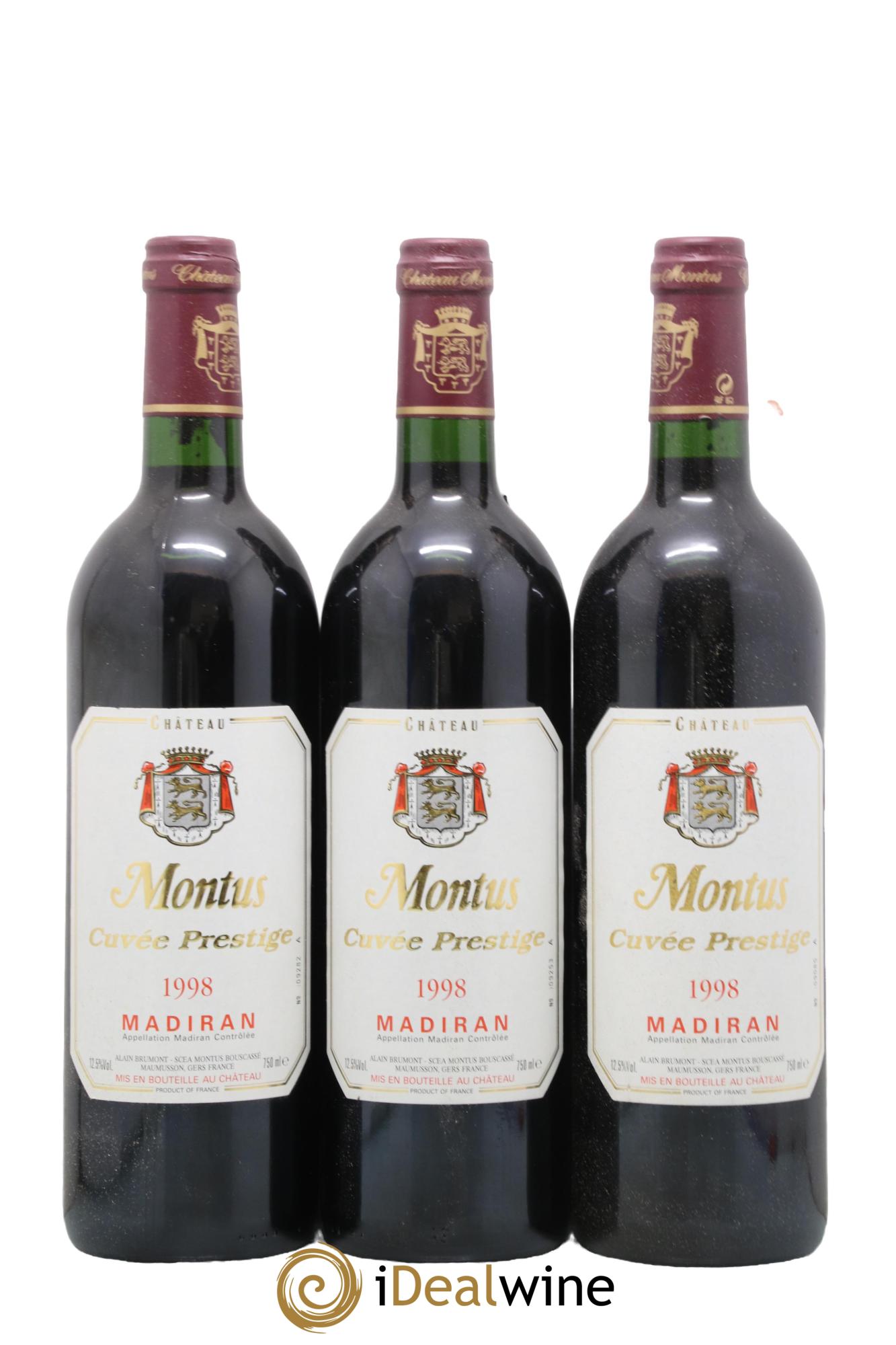 Madiran Château Montus-Prestige Alain Brumont 1998 - Lot of 3 bottles - 0