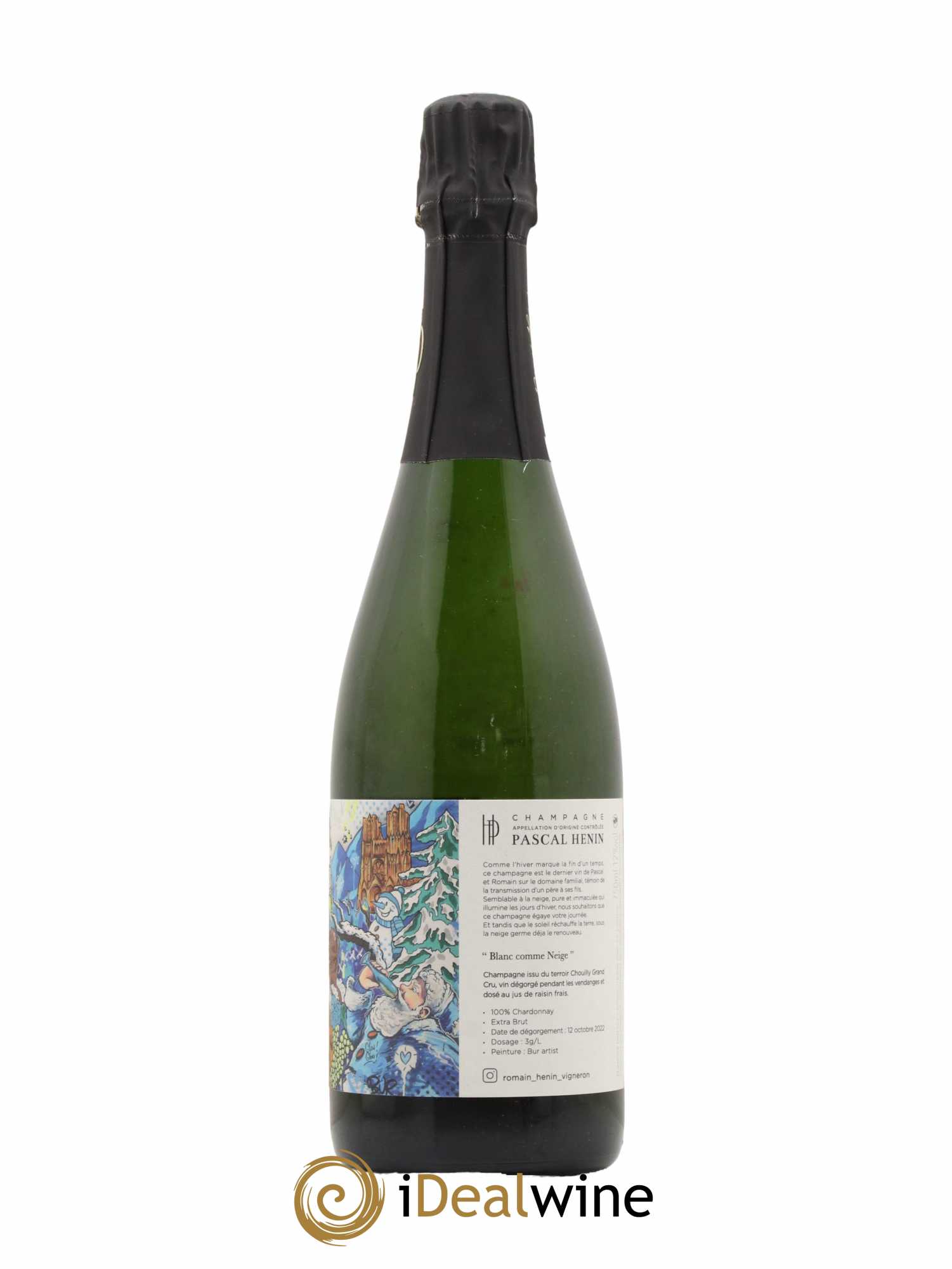 Champagne Blanc Comme Neige Bur Artist Romain Henin - Lotto di 1 bottiglia - 1