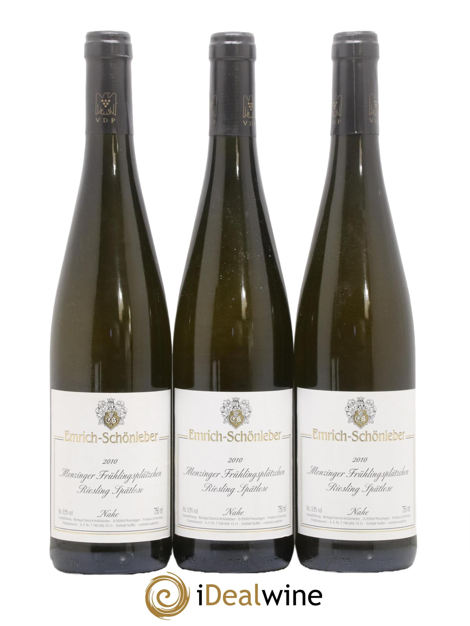 Allemagne Nahe Monzinger Frühlingsplätzchen Spätlese Emrich Schönleber 2010 - Lot de 3 bouteilles - 0