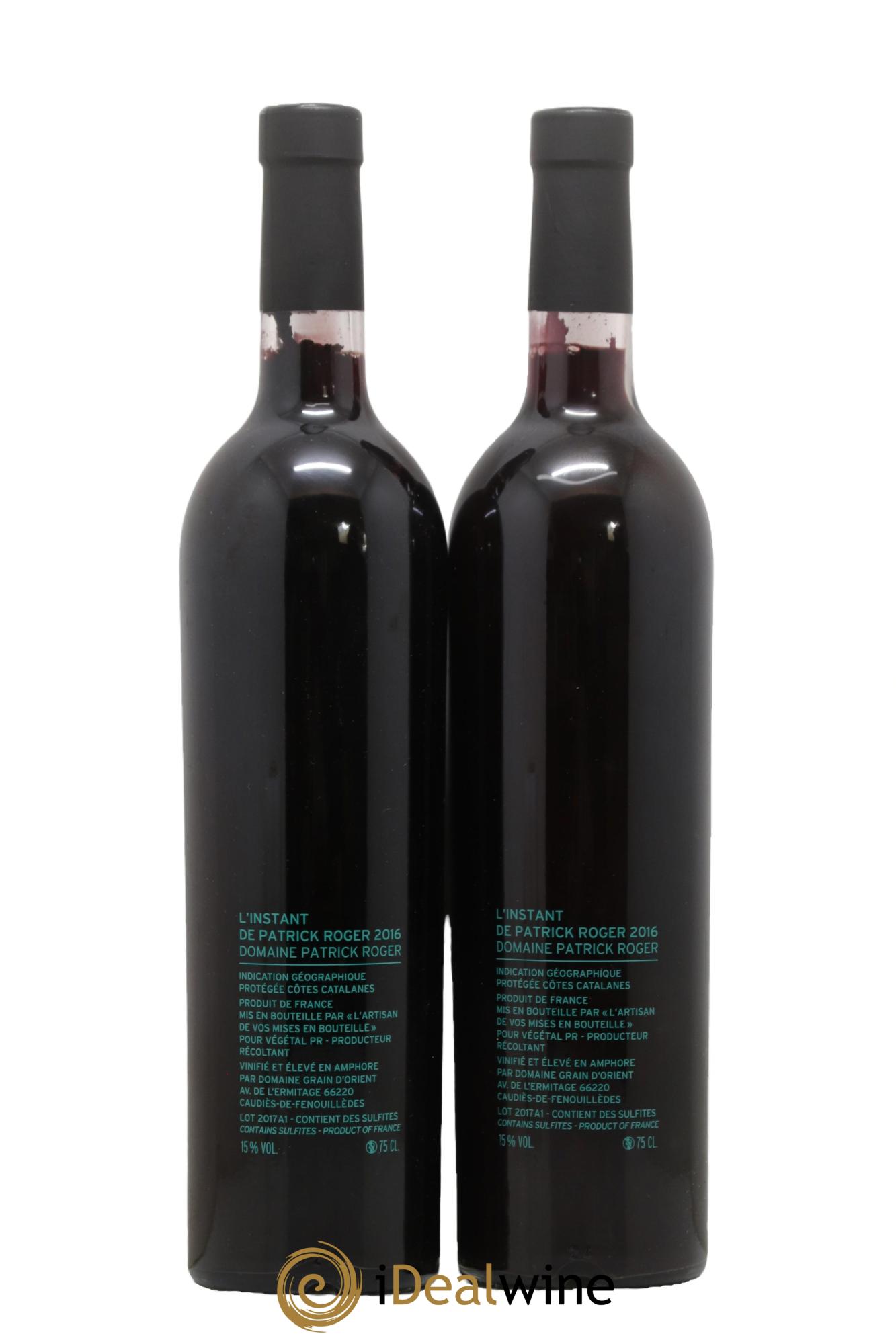 IGP Côtes Catalanes (VDP des Côtes Catalanes) L instant Patrick Roger 2016 - Lot of 2 bottles - 1