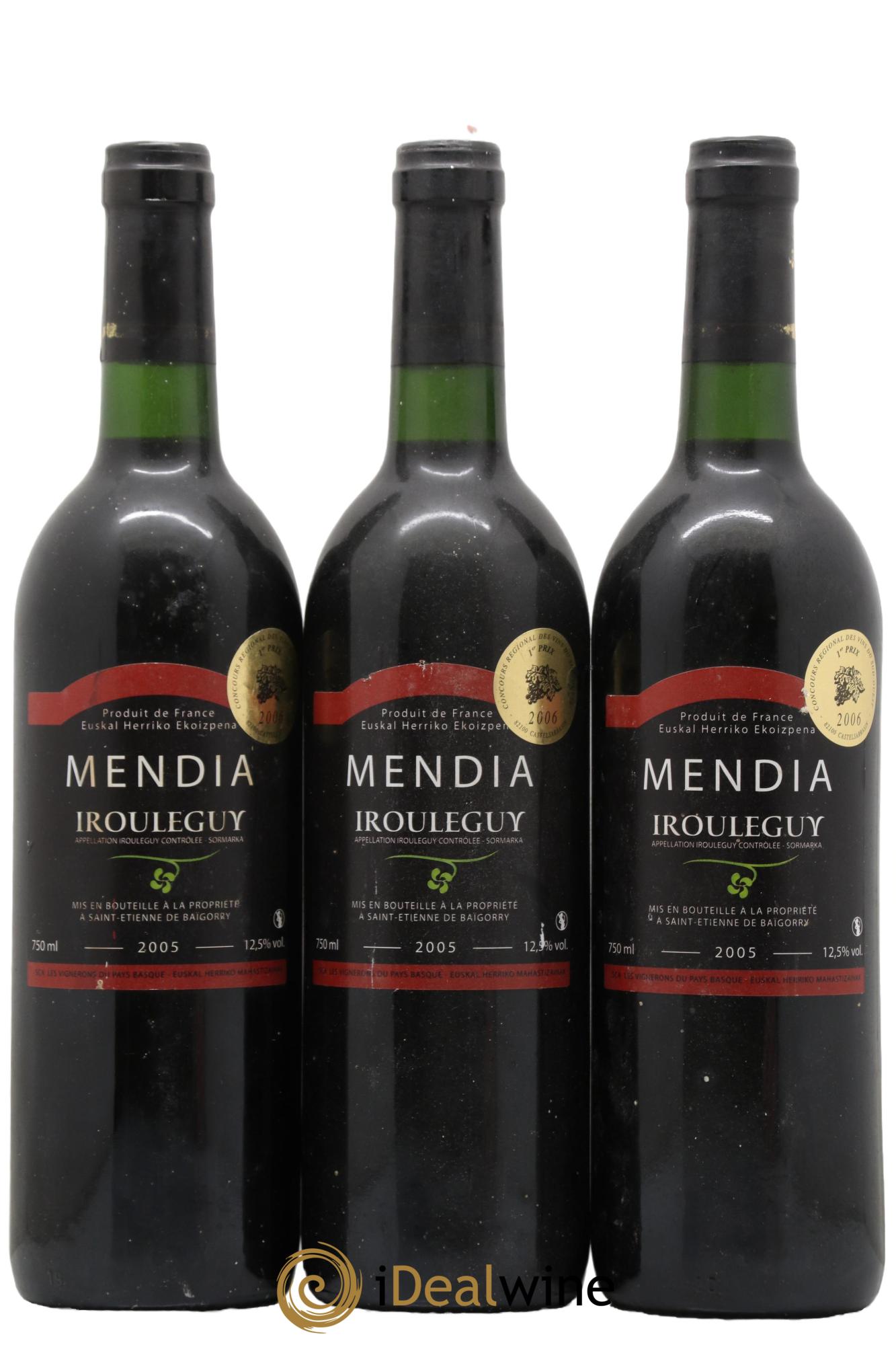 Irouléguy Mendia 2005 - Lot of 3 bottles - 0