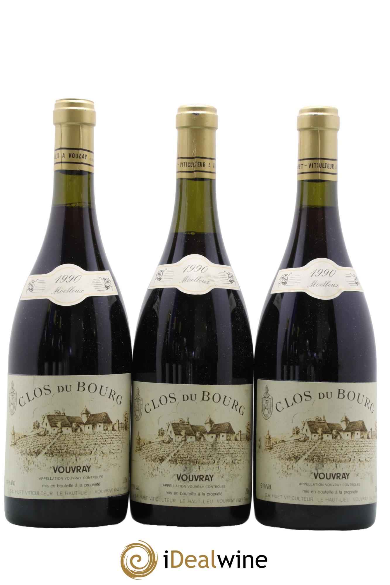 Vouvray Clos du Bourg Moelleux Domaine Huet 1990 - Posten von 3 Flaschen - 0