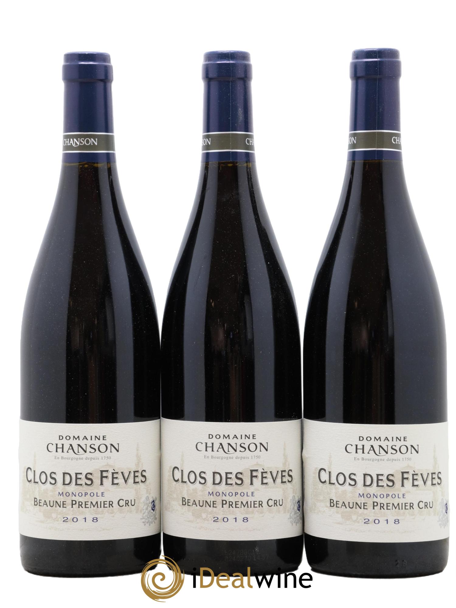 Beaune 1er Cru Clos des Fèves Chanson 2018 - Lot of 3 bottles - 0