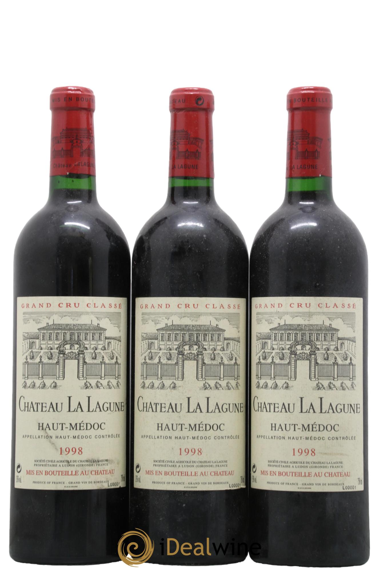 Château la Lagune 3ème Grand Cru Classé 1998 - Posten von 3 Flaschen - 0