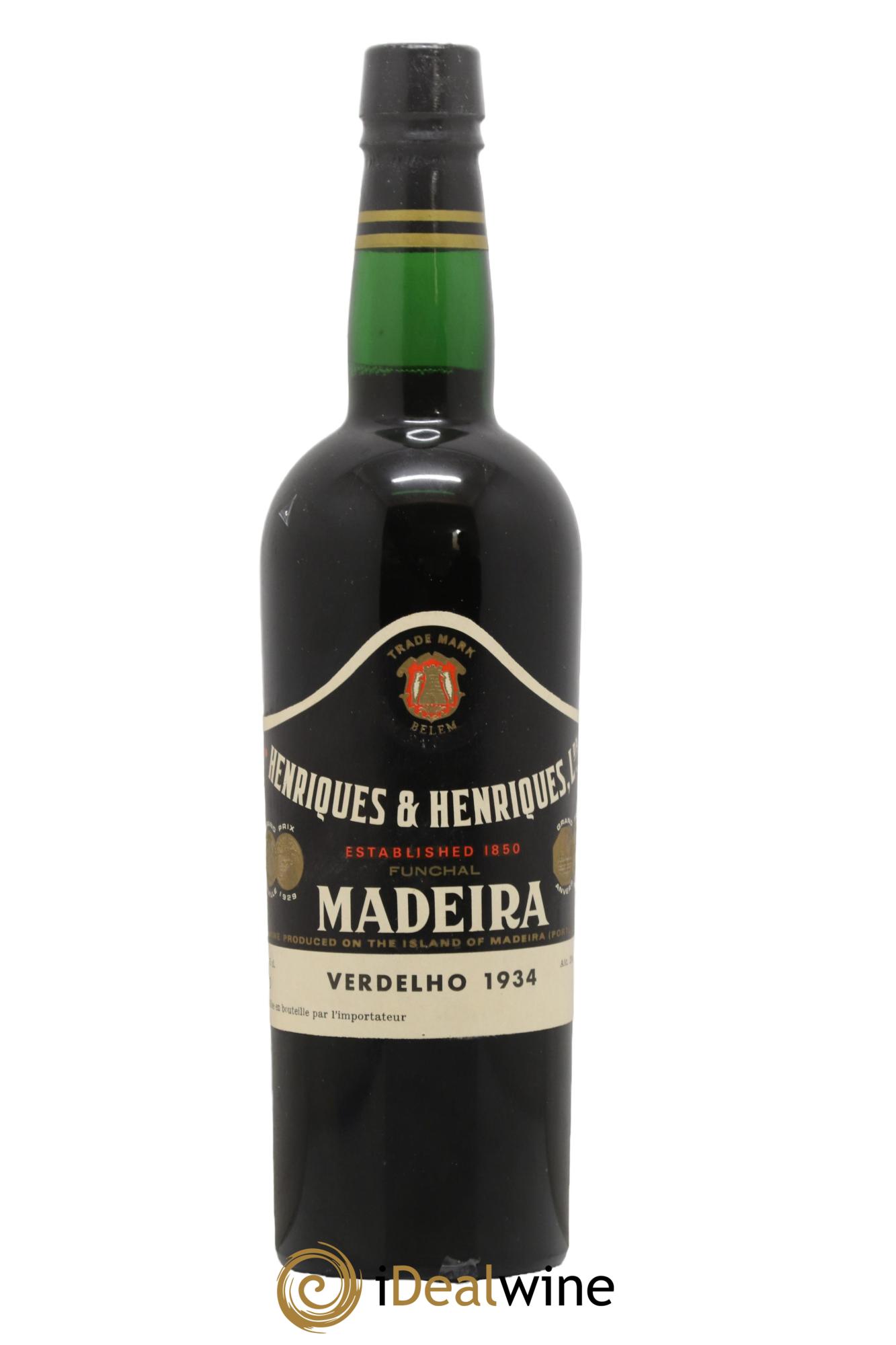 Madère LDA Verdelho Henriques Abd Henriques 1934 - Lot de 1 bouteille - 0