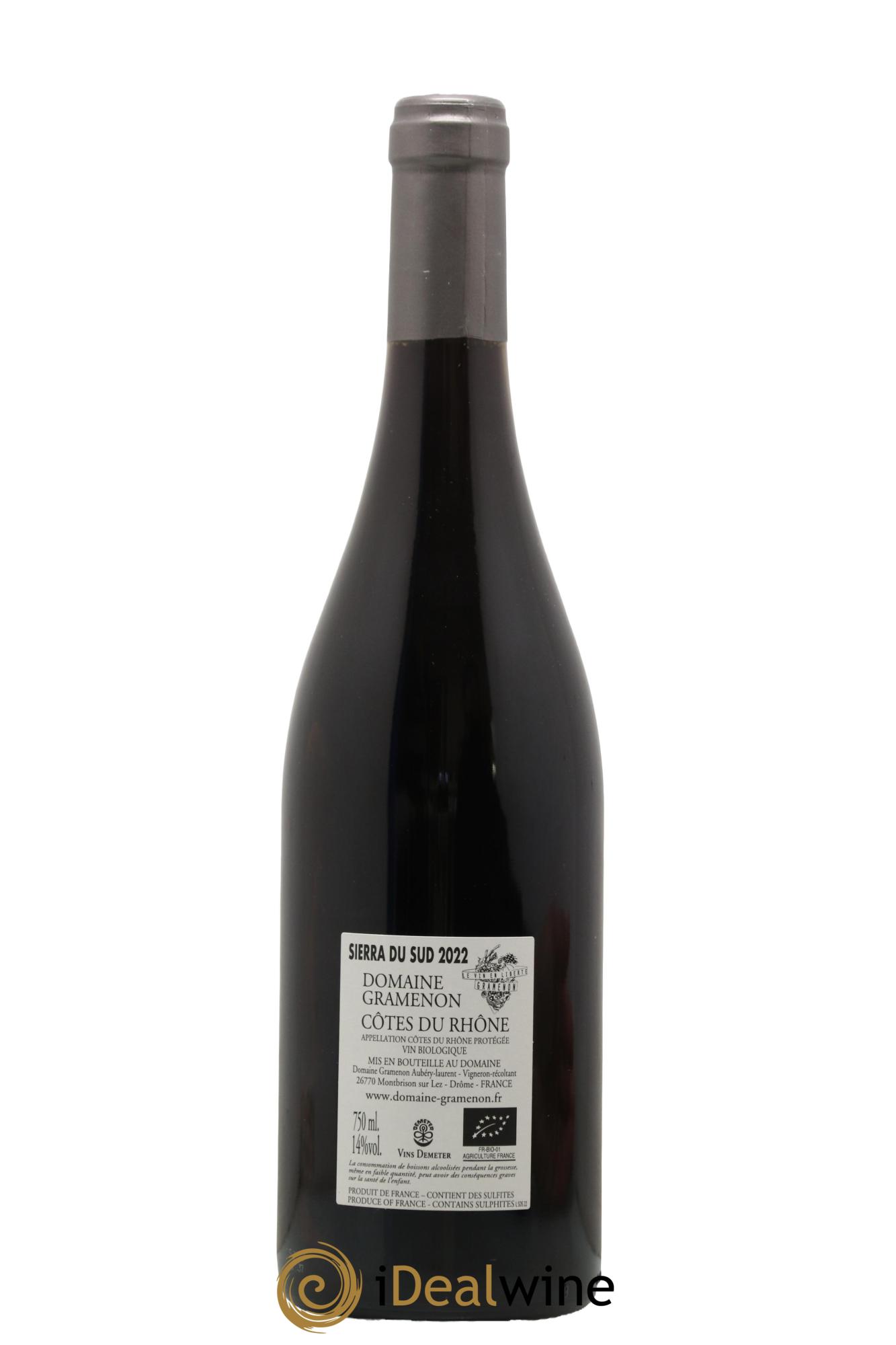 Côtes du Rhône Sierra du Sud Gramenon (Domaine) 2022 - Posten von 1 Flasche - 1