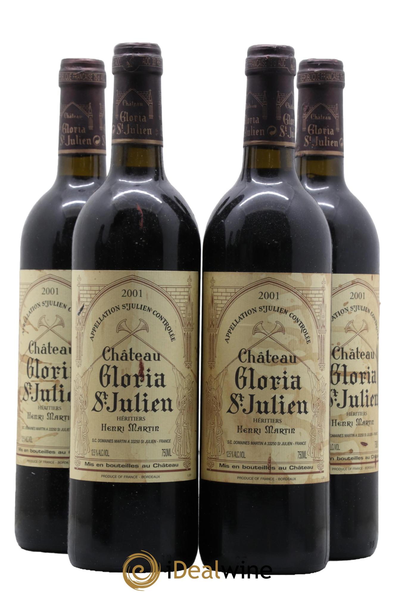 Château Gloria 2001 - Lotto di 4 bottiglie - 0