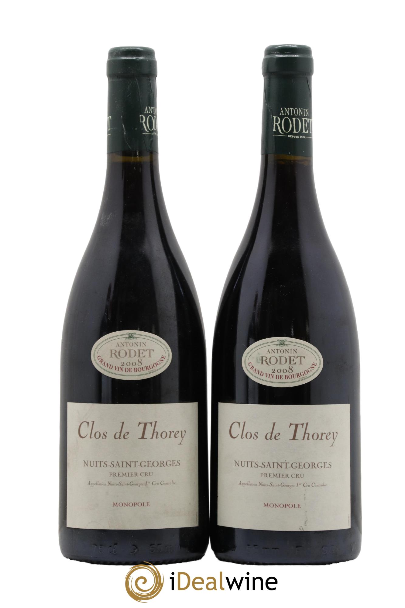 Nuits-Saint-Georges  1er Cru Clos de Thorey Monopole Antonin Rodet 2008 - Lot de 2 bouteilles - 0