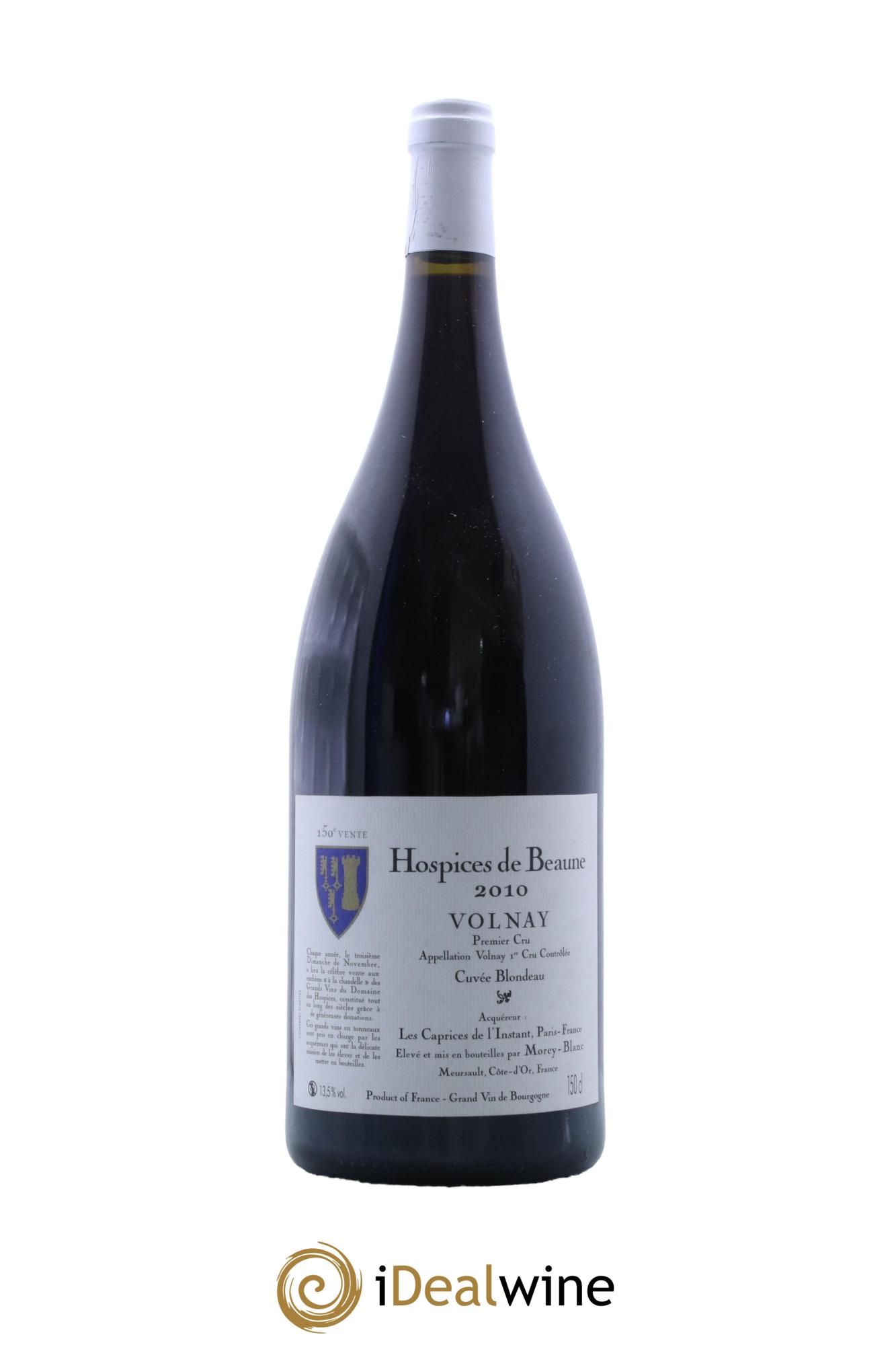 Volnay 1er Cru Cuvee Blondeau Hospices de Beaune Domaine Morey Blanc 2010 - Posten von 1 Magnum - 0