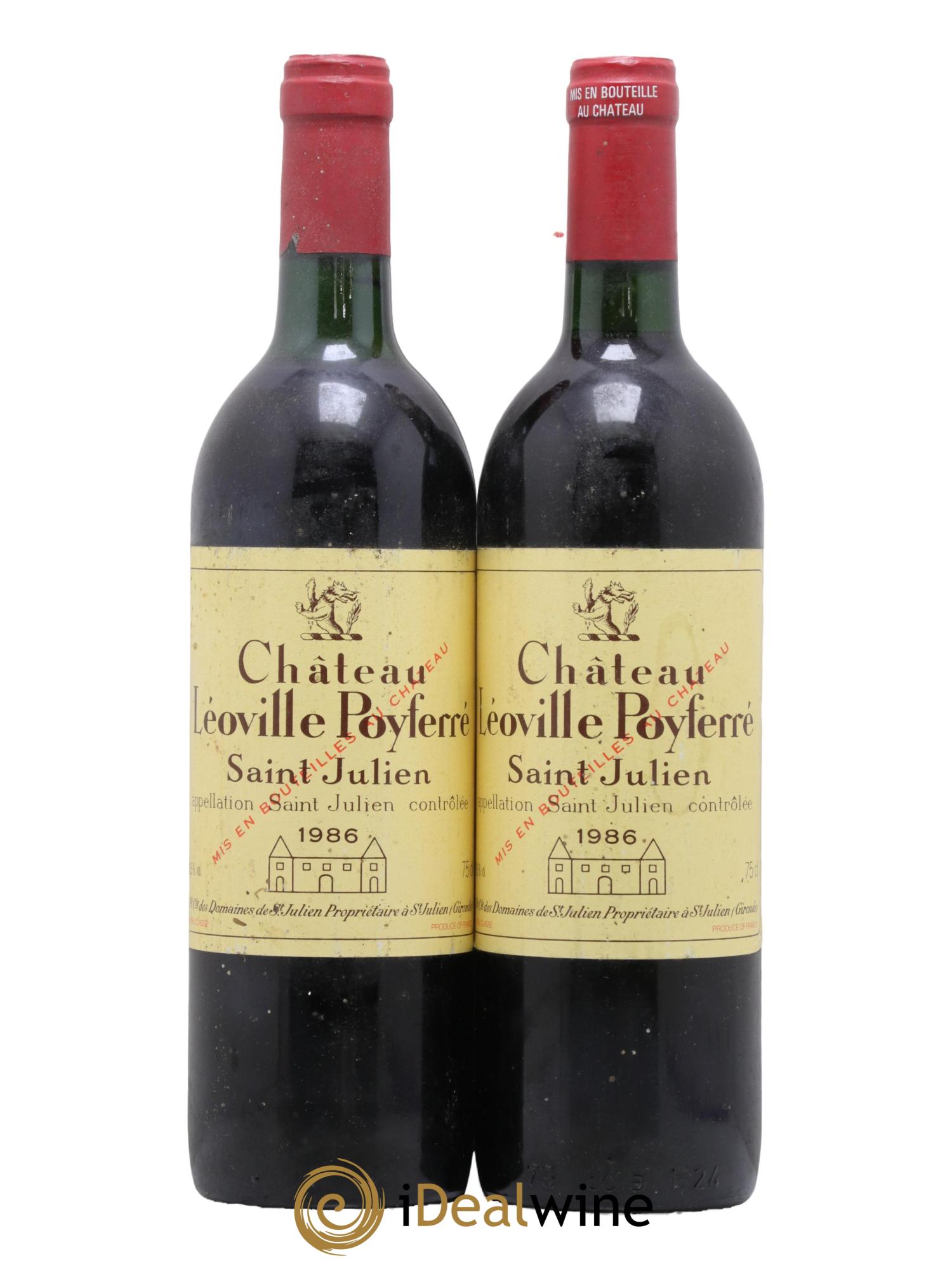 Château Léoville Poyferré 2ème Grand Cru Classé  1986 - Lot de 2 bouteilles - 0