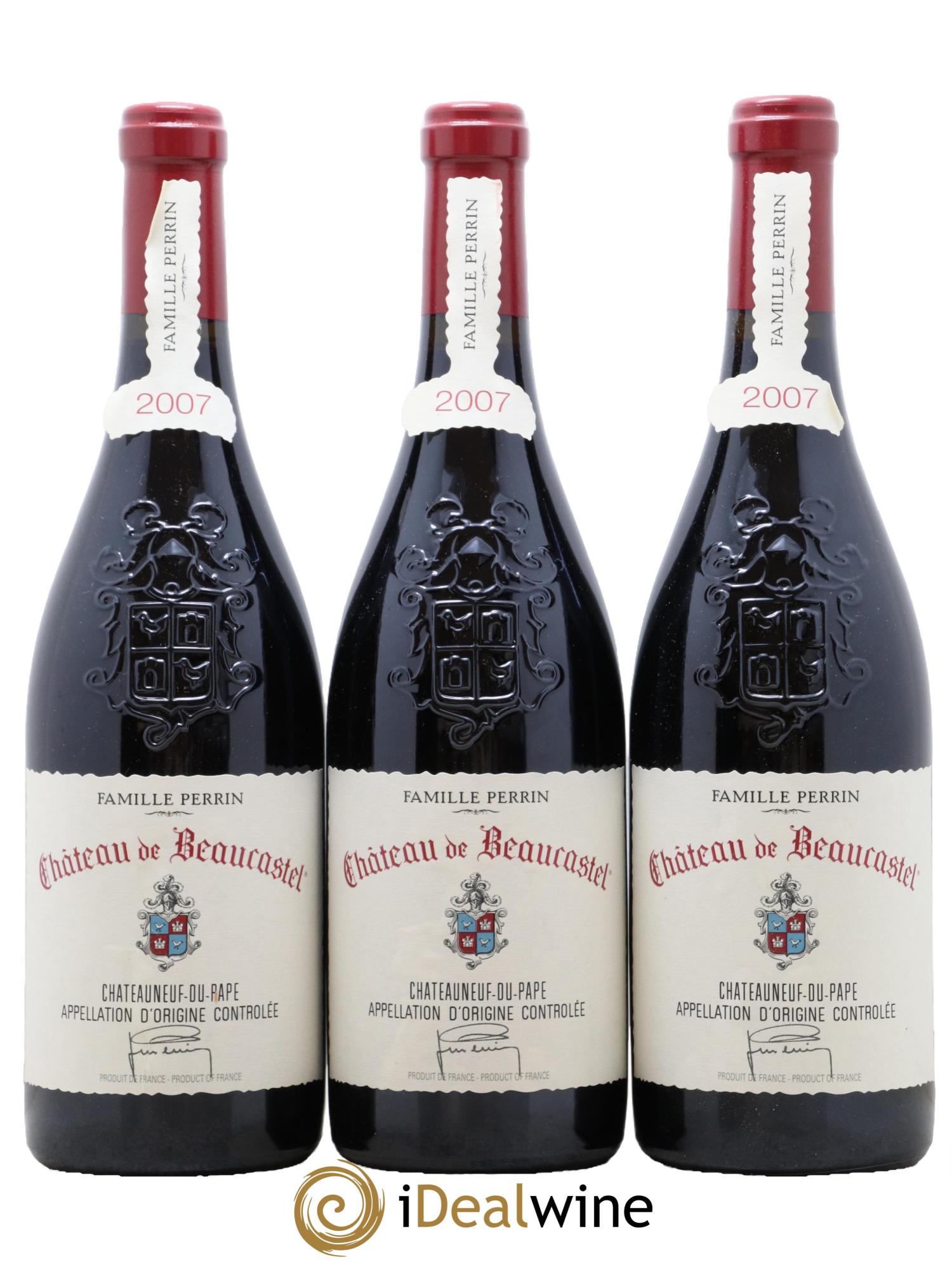 Châteauneuf-du-Pape Château de Beaucastel Famille Perrin 2007 - Lot de 3 bouteilles - 0