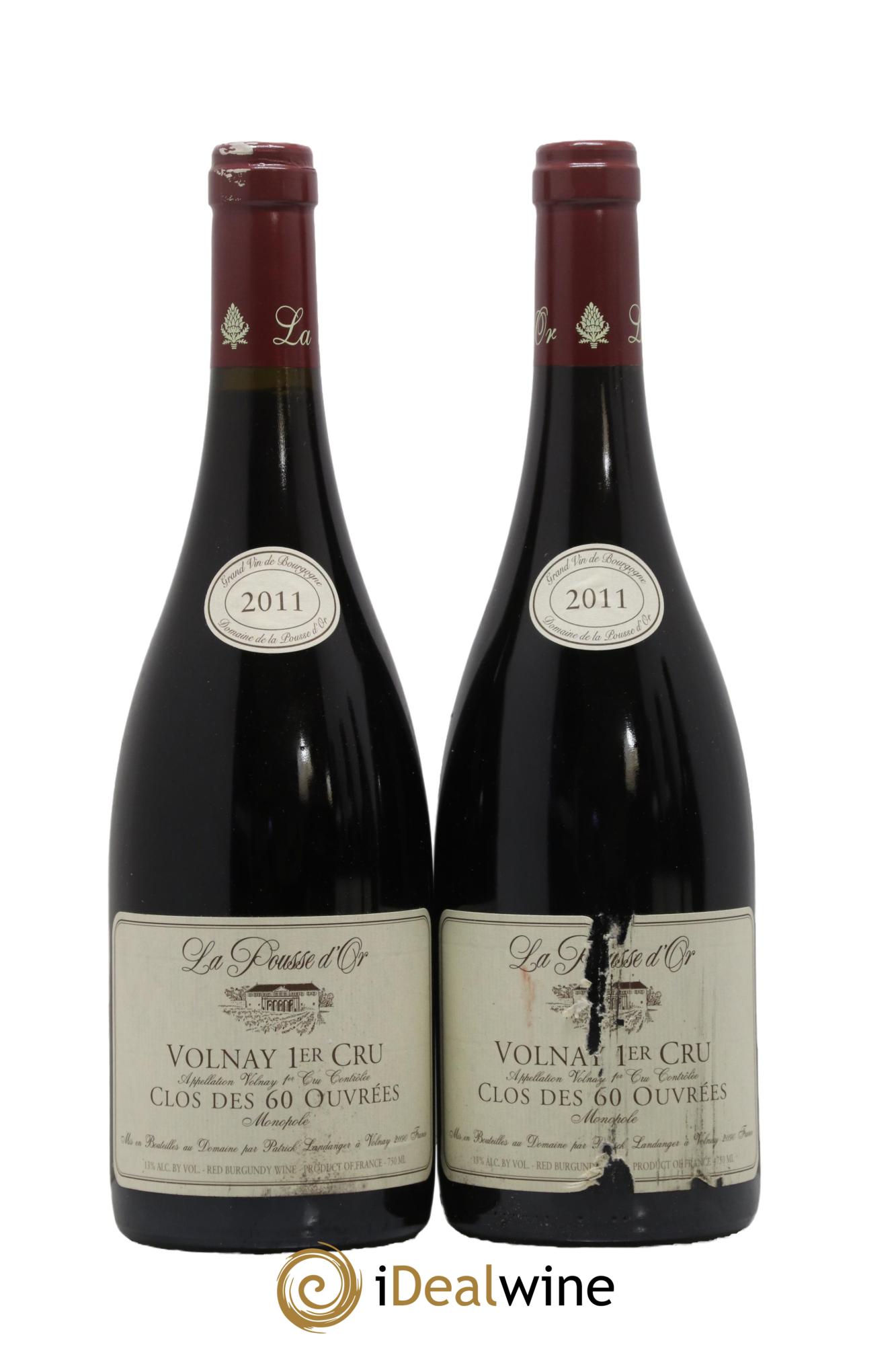 Volnay 1er Cru Clos des 60 ouvrées La Pousse d'Or (Domaine de) 2011 - Lotto di 2 bottiglie - 0