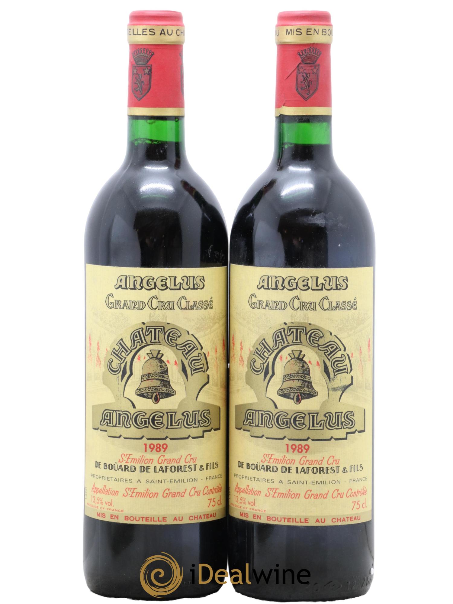 Château Angélus 1er Grand Cru Classé A  1989 - Lot de 2 bouteilles - 0