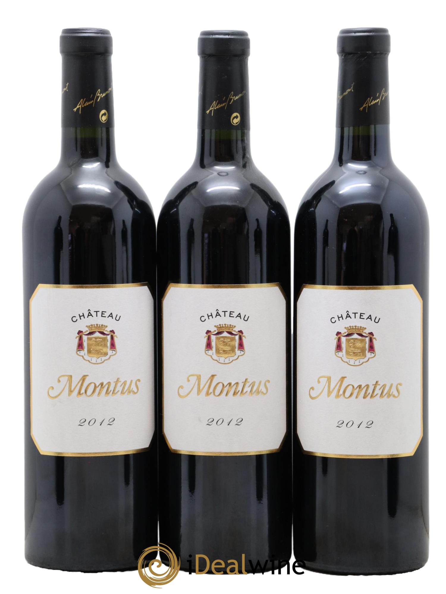 Madiran Château Montus Alain Brumont  2012 - Lot de 3 bouteilles - 0