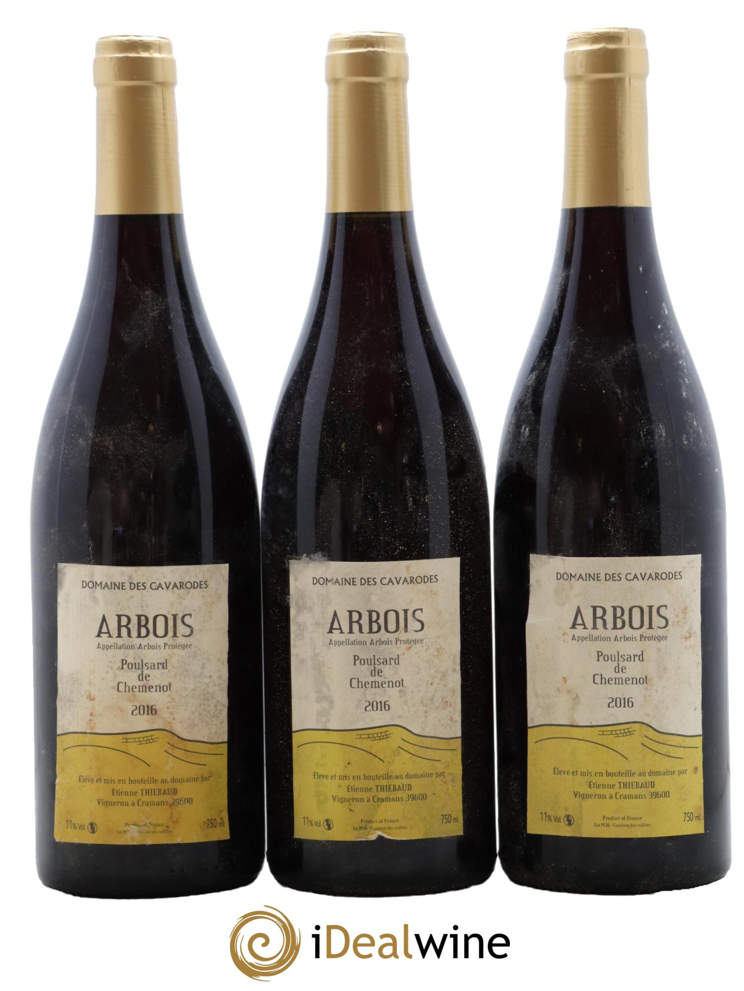 Arbois Poulsard de Chemenot Cavarodes (Domaine des) - Etienne Thiébaud 2016 - Lotto di 3 bottiglie - 0